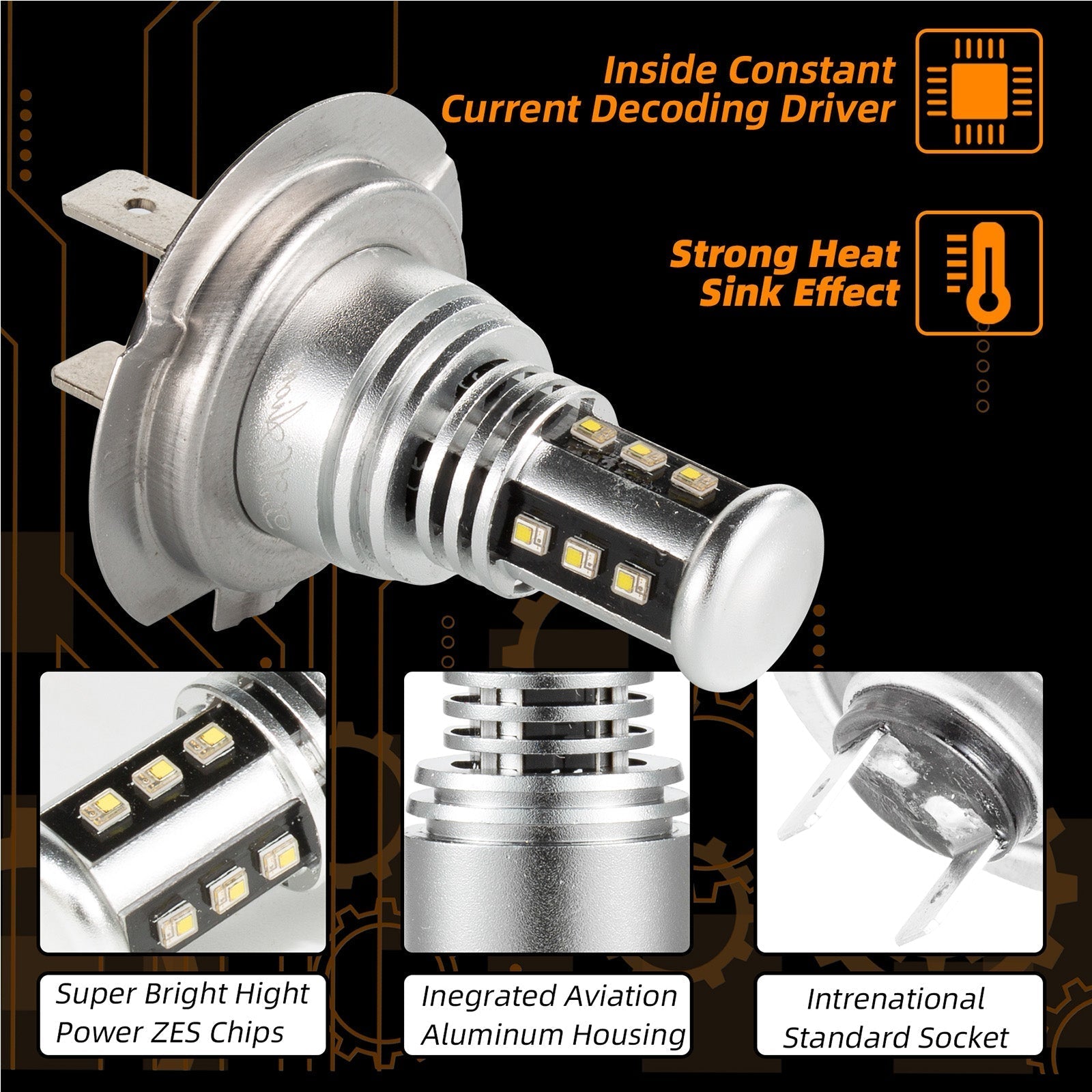 Bombillas genéricas de luz baja de alta potencia para faros delanteros LED