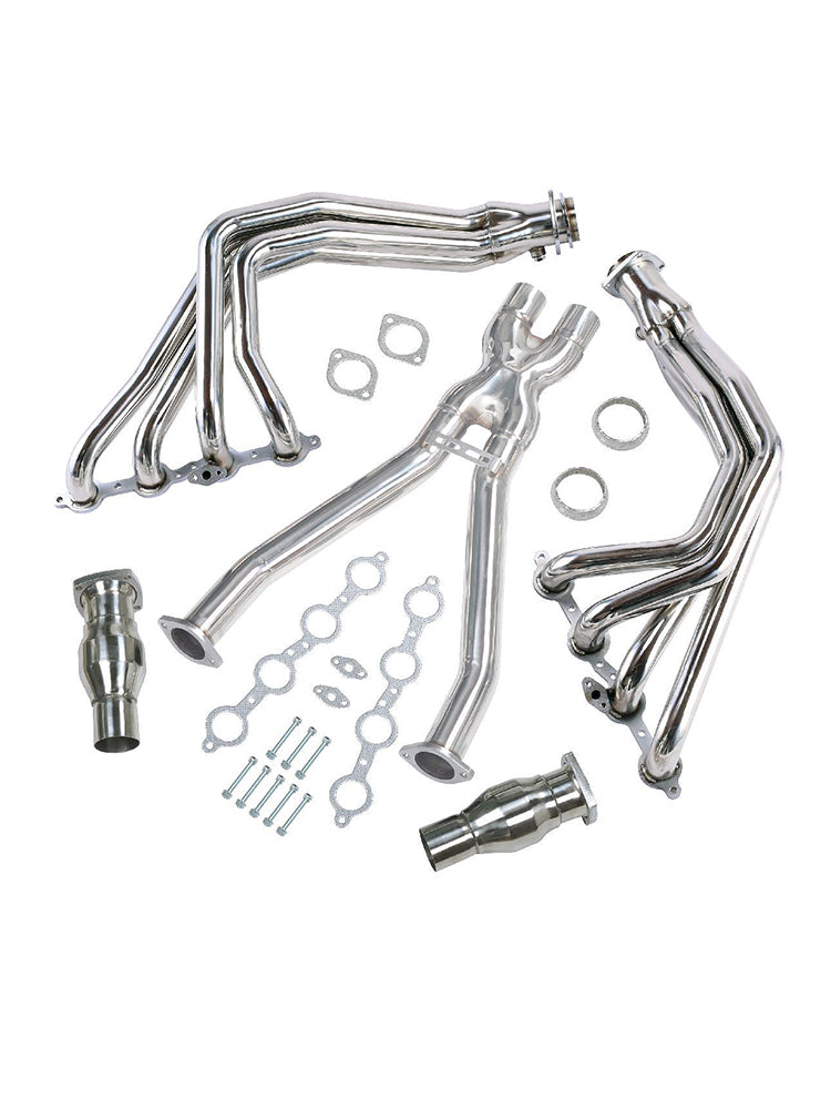 Stainless Exhaust Manifold Headers & X Pipe Pour Chevy Corvette 97-04 C5 LS1 LS6