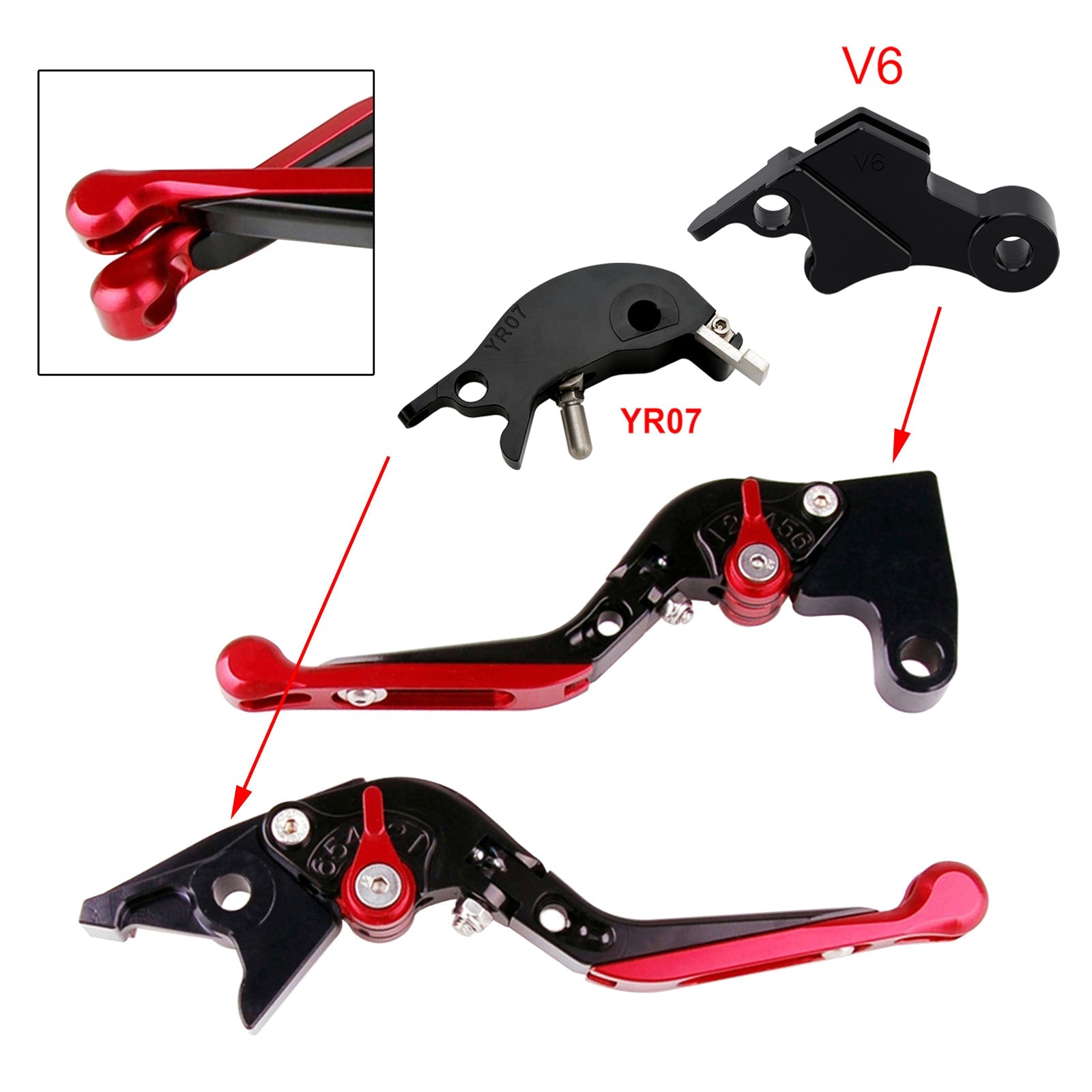 Levier de frein et d'embrayage réglable compatible avec YAMAHA XSR900 XSR900GP MT-09 MT-09SP 24-25