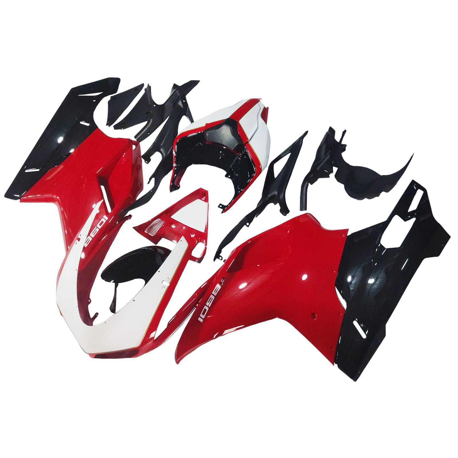 Kit de carenado de inyección, carrocería de plástico ABS para Ducati 1098 1198 848 2007-2011