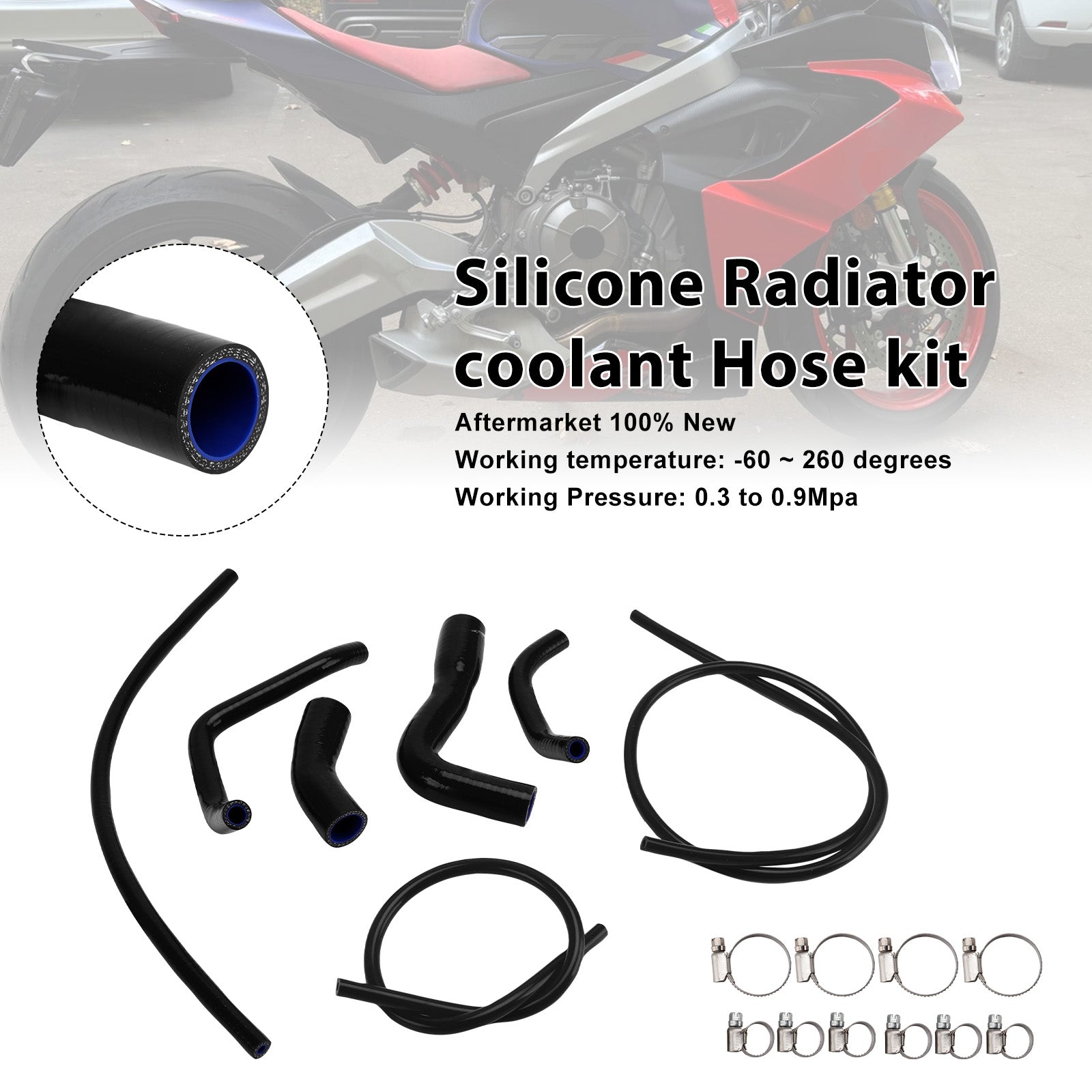 Durite de refroidissement en silicone pour radiateur Aprilia RS 660 (2021-2025)