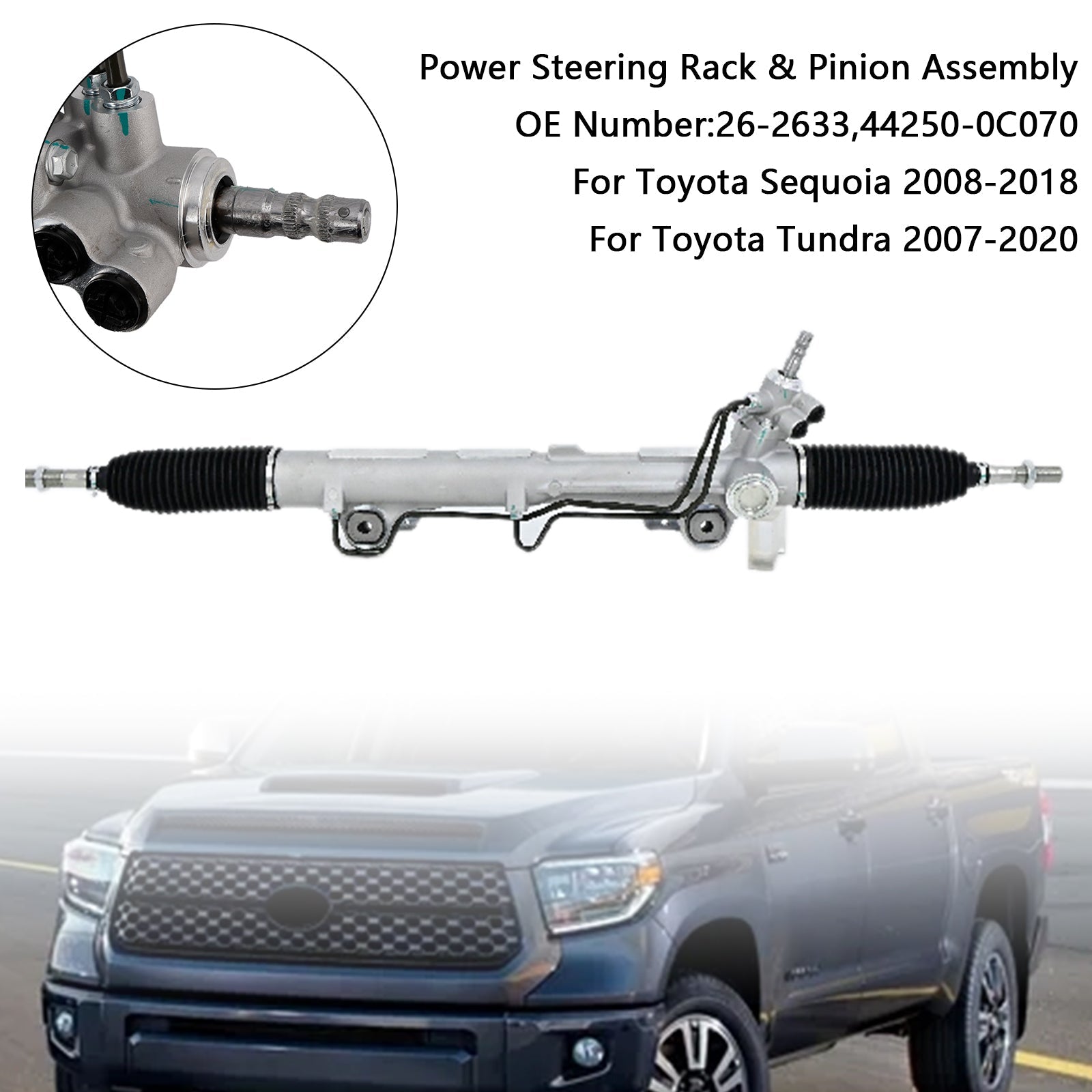 Ensemble de crémaillère et pignon de direction assistée pour Toyota Tundra 2007-2020