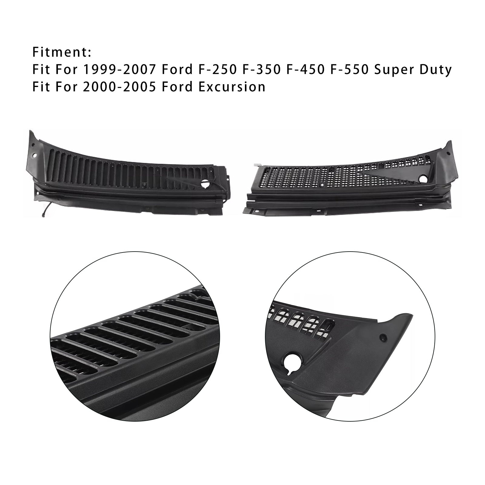 Grid Aeeration for Super Duty Wipers 3C3Z25022A68 dla Ford F-25, F-350, F-450 i F-550 (1999-2007)