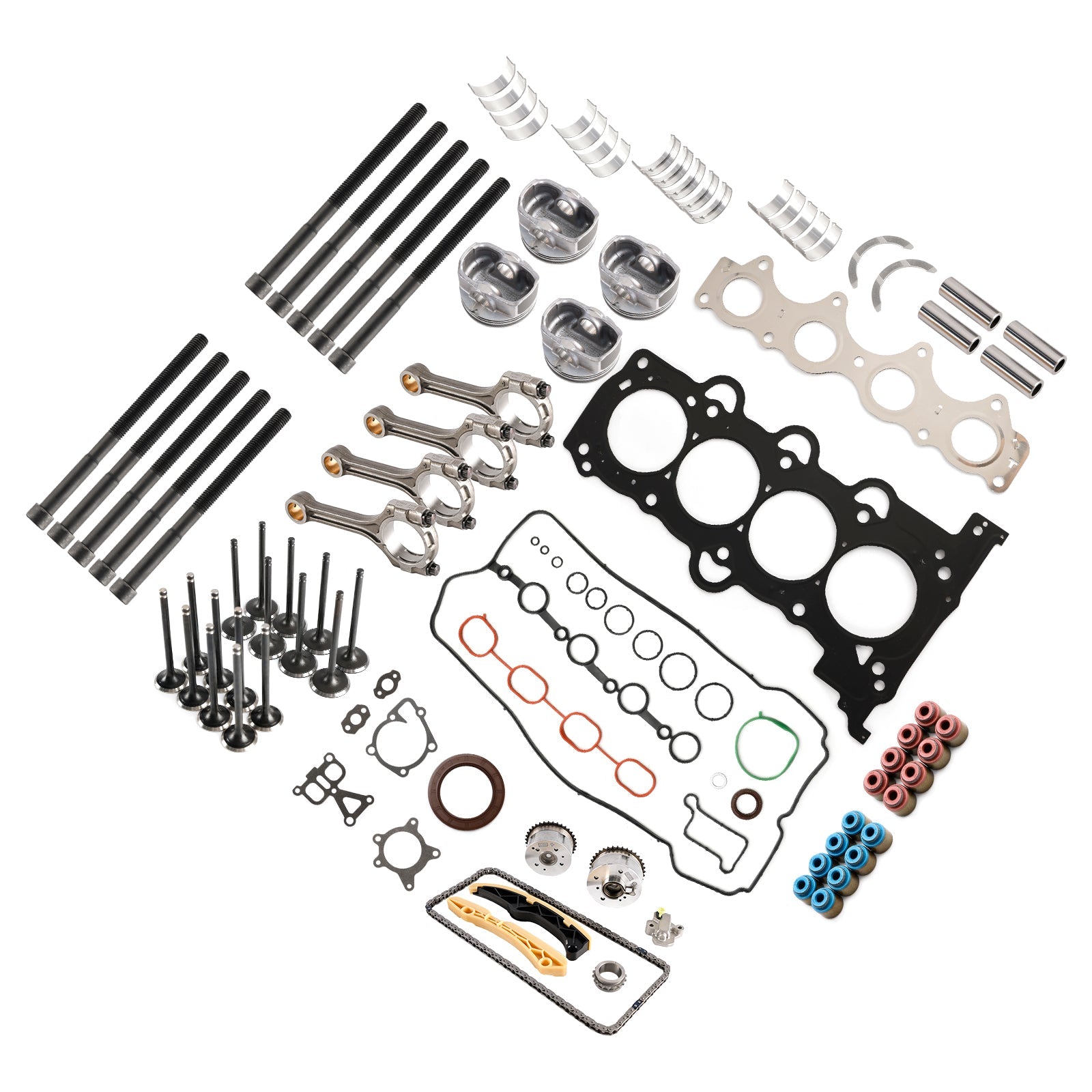 Kit de distribution de roulement de soupape de joint de piston de moteur Hyundai Lafesta G4FJ 1.6T 2018-2022 avec tiges 20910-2BU06
