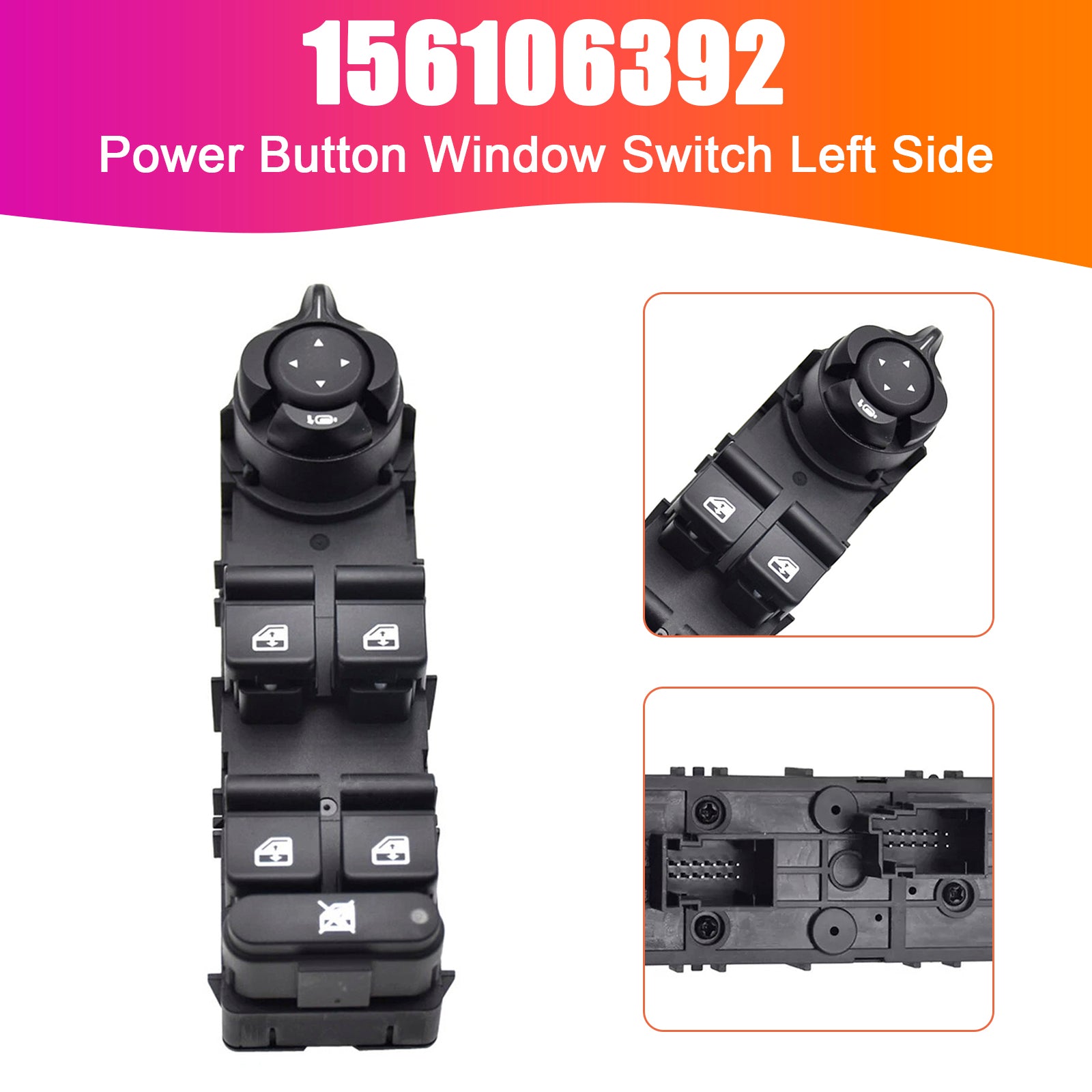 Botón de encendido interruptor de ventana lado izquierdo 156106392 para Alfa Romeo Giulietta 2010-19