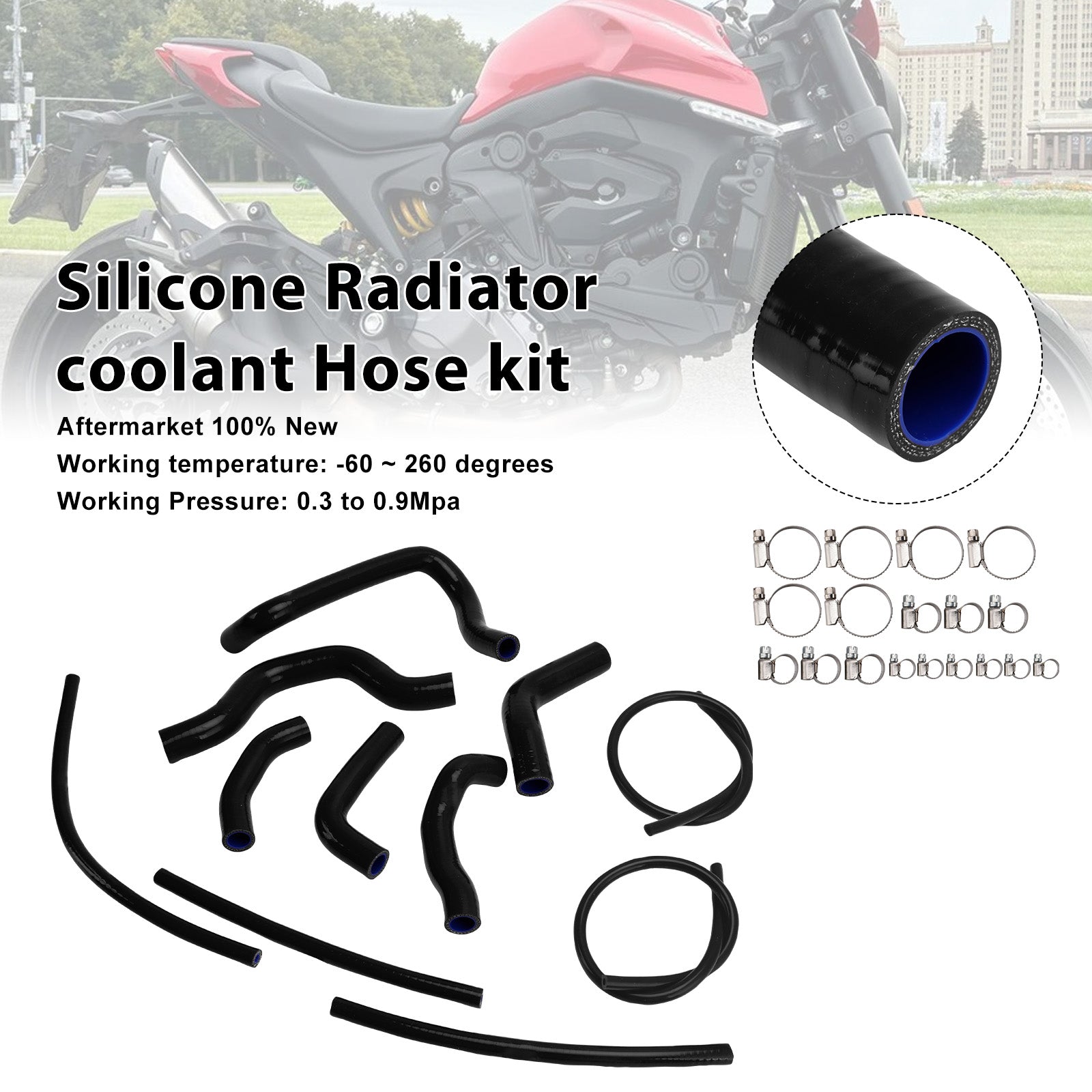 Durite de refroidissement en silicone pour radiateur Ducati Monster 937 (2021-2025)