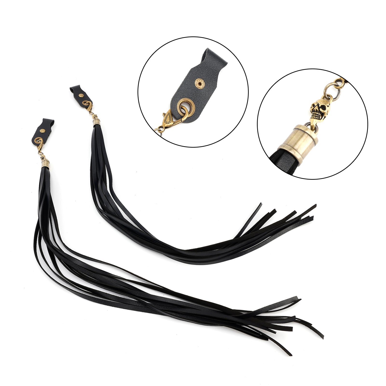 Décoration de poignée de frein à pompon noir pour guidon Dyna Road Glide Road King