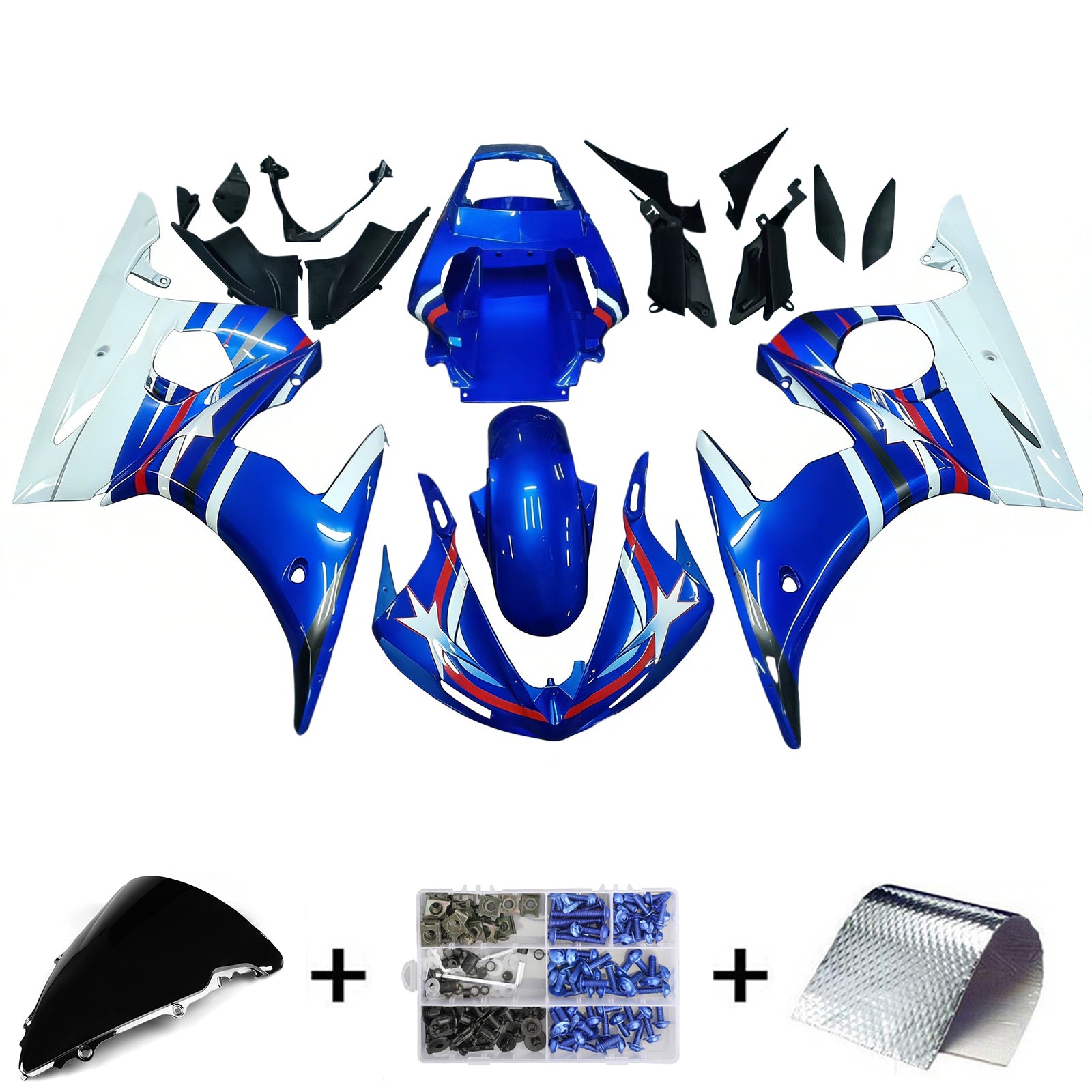 Kit de carénage par injection, carrosserie en plastique ABS, compatible avec Yamaha YZF 600 R6 2005