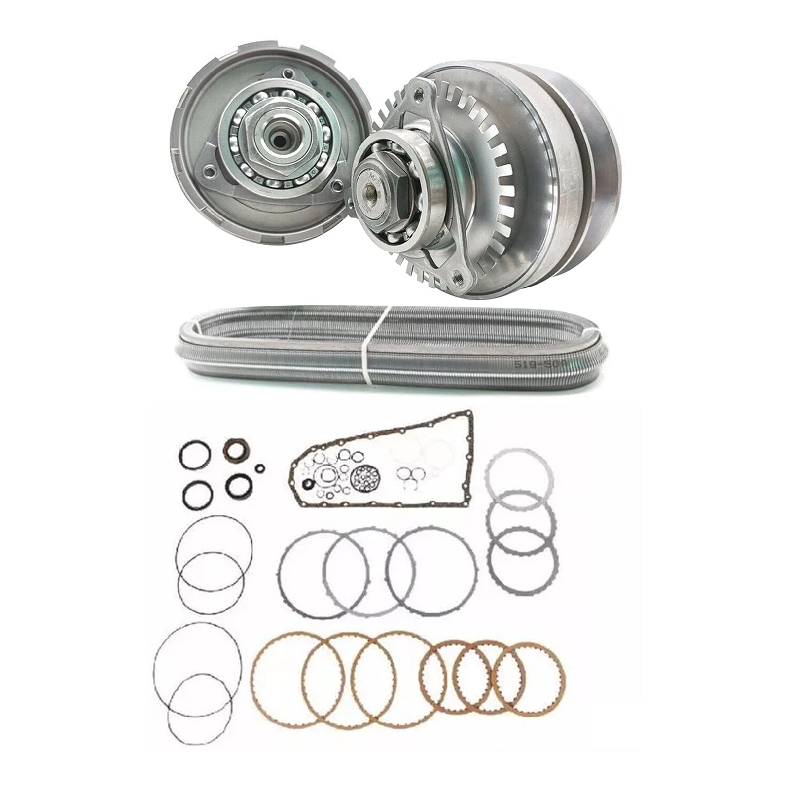 Kit de réfection complet de transmission CVT RE0F10E JF017E avec chaîne et courroie 27 dents pour Nissan Quest 3.5L (2015-2017).