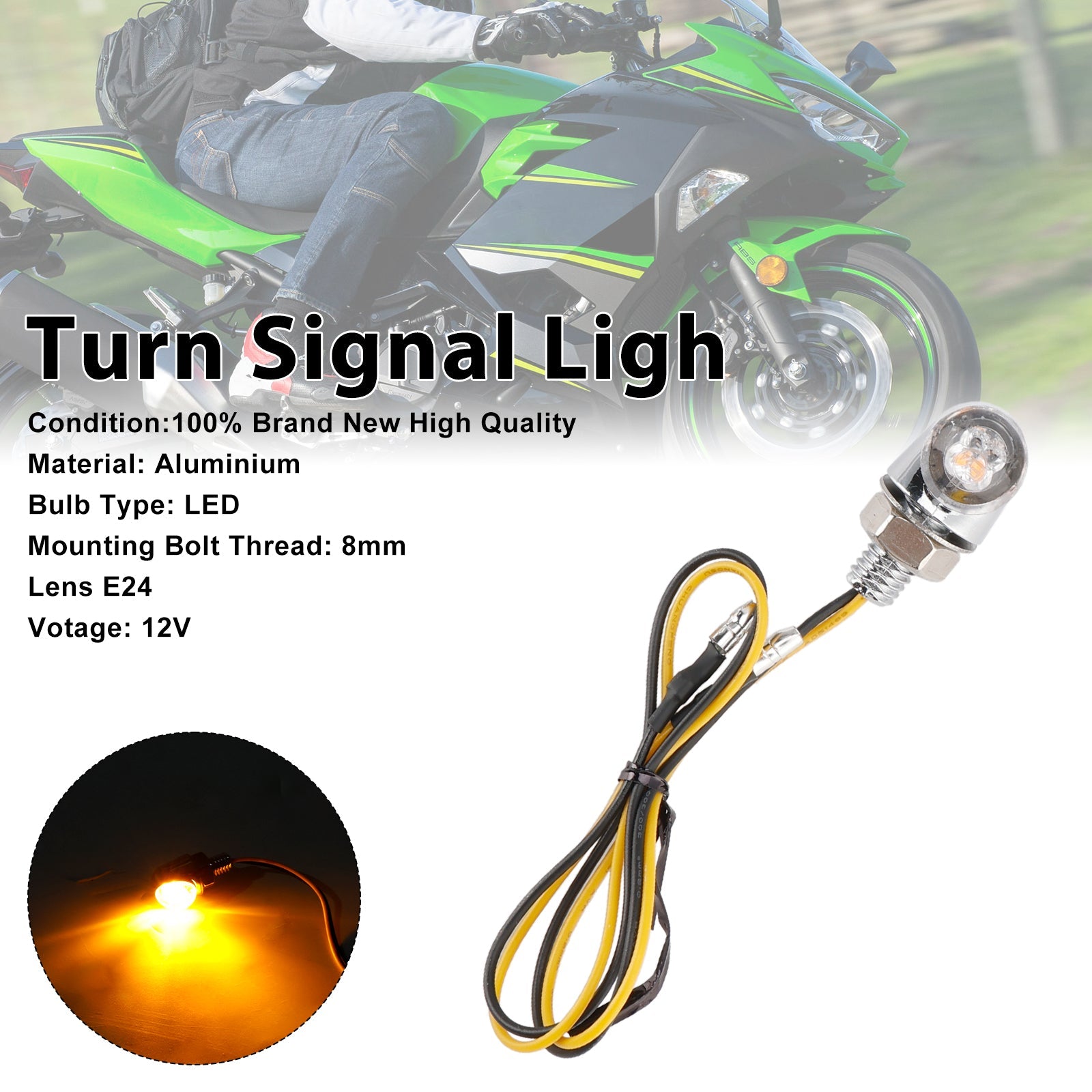 LED migający 12 V 8 mm Universal dla motocykla Hondy