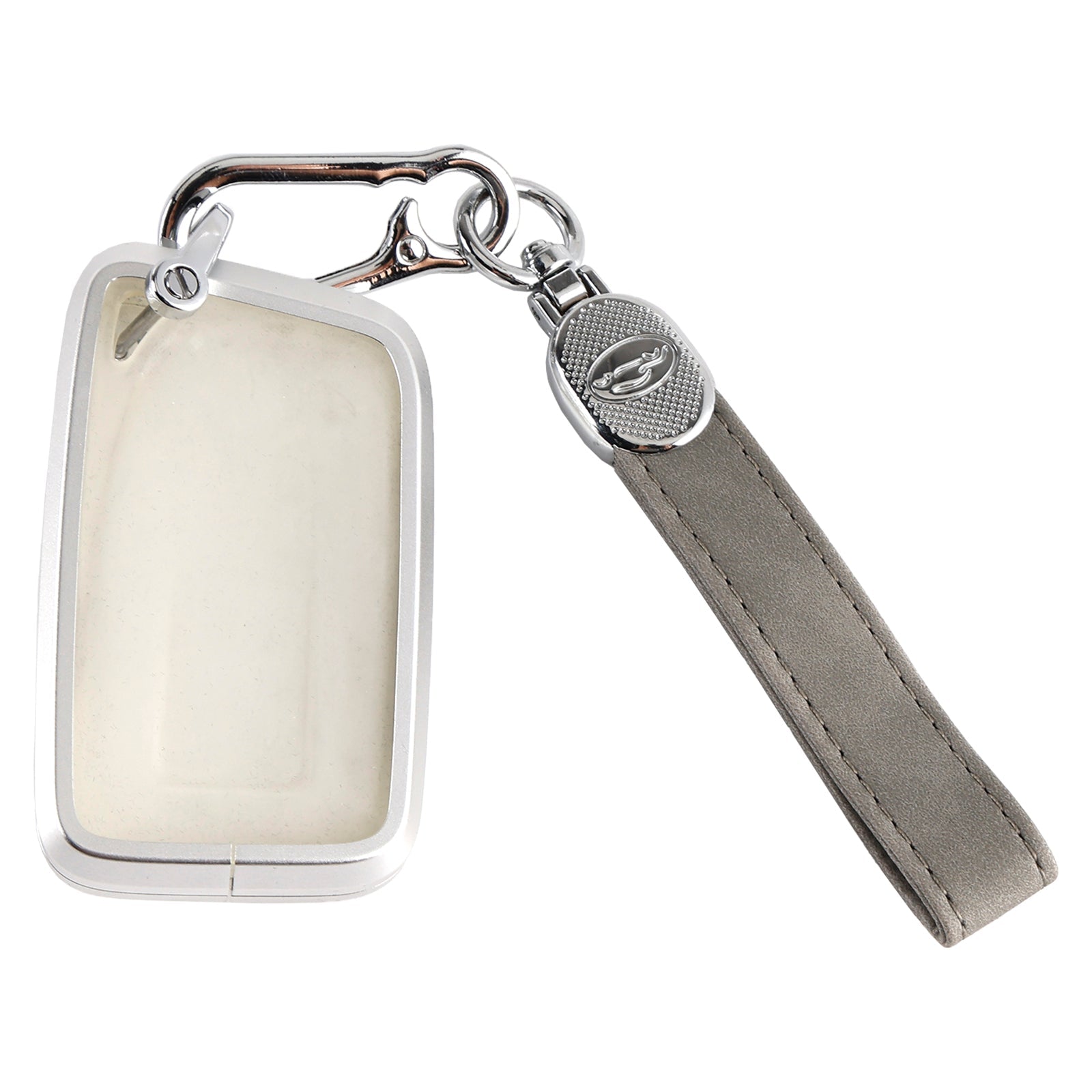 Beschermschaal van legering&Zachte TPU aluminium autosleutelhoes voor Lexus IS GS ES RX grijs