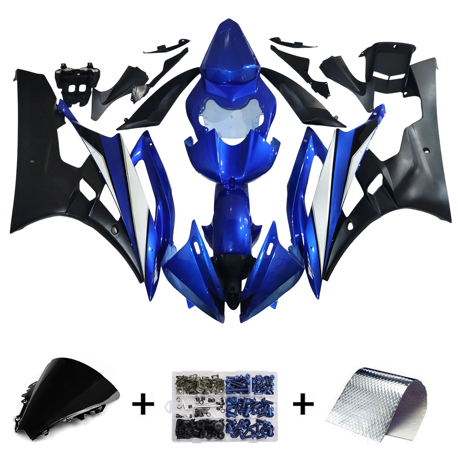 Kit de carénage à injection en plastique ABS pour Yamaha YZF 600 R6 2006-2007