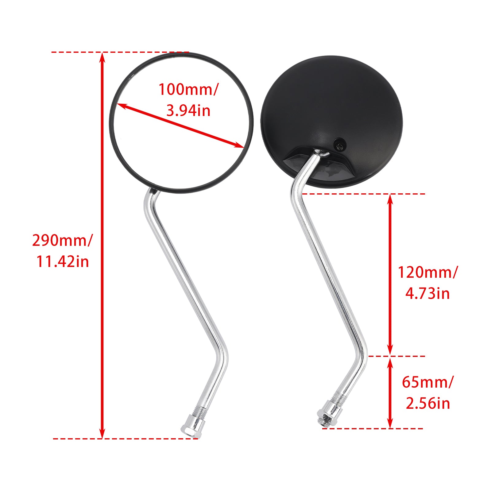 10 mm vzvratno ogledalo za Honda NX 650 Dominator 88-92 XL125V Varadero 01-06