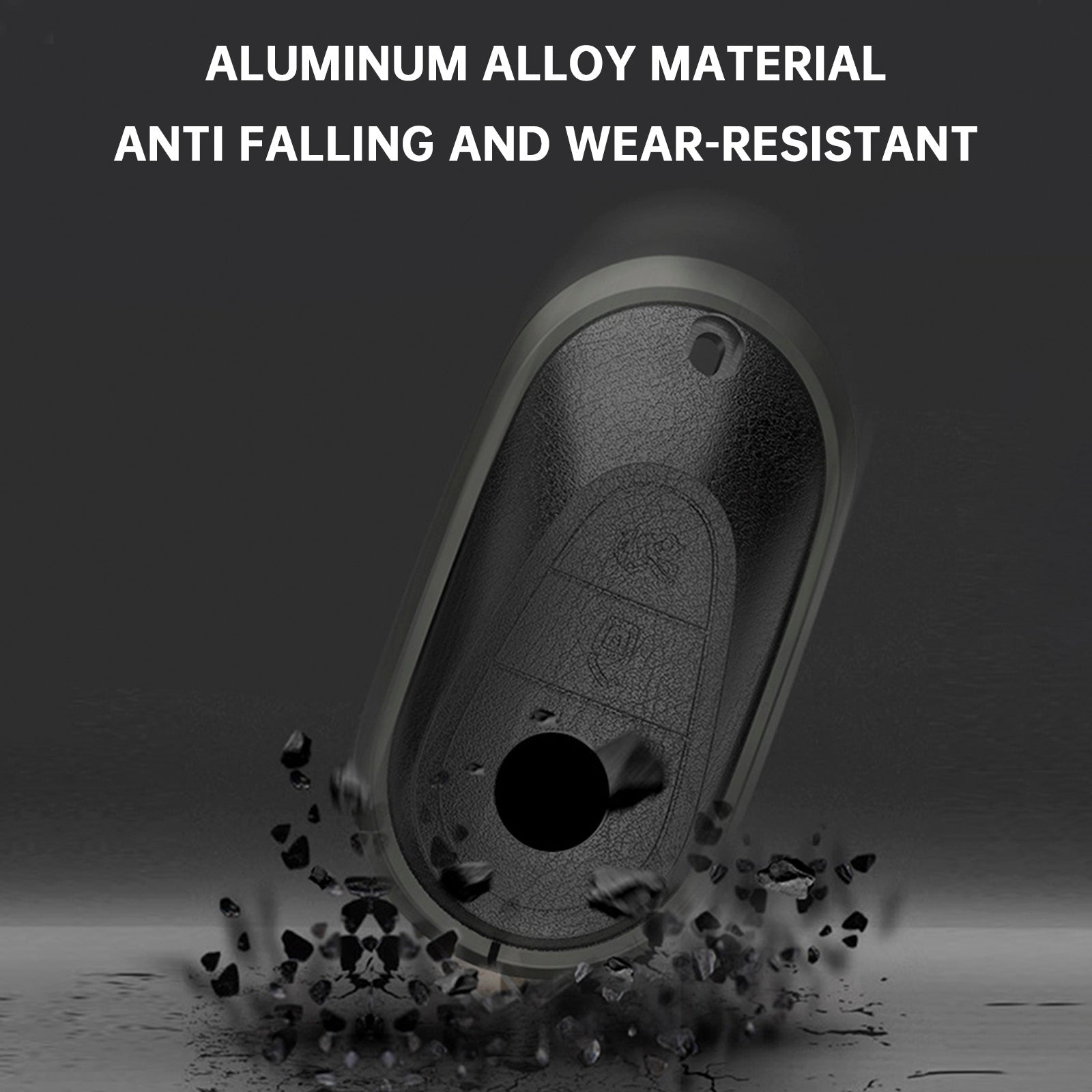 Custodia in pelle e lega&#39;Cover in alluminio TPU per chiave auto per Benz GLC GLK CLS nera