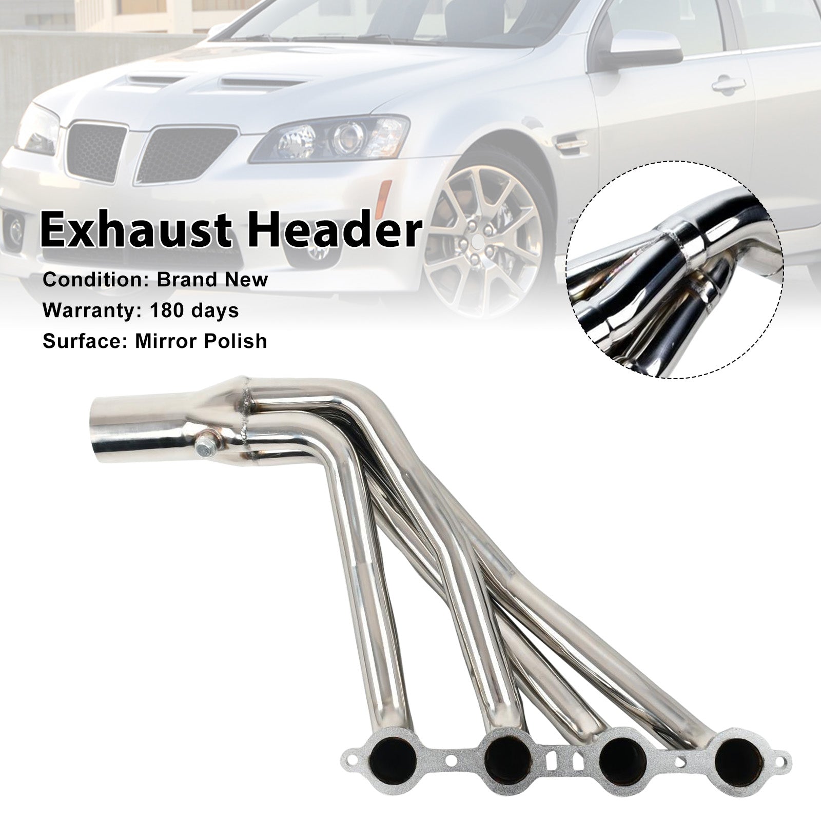 Collecteur d'échappement en acier inoxydable pour Pontiac G8 6.0L et 6.2L (2008-2009)