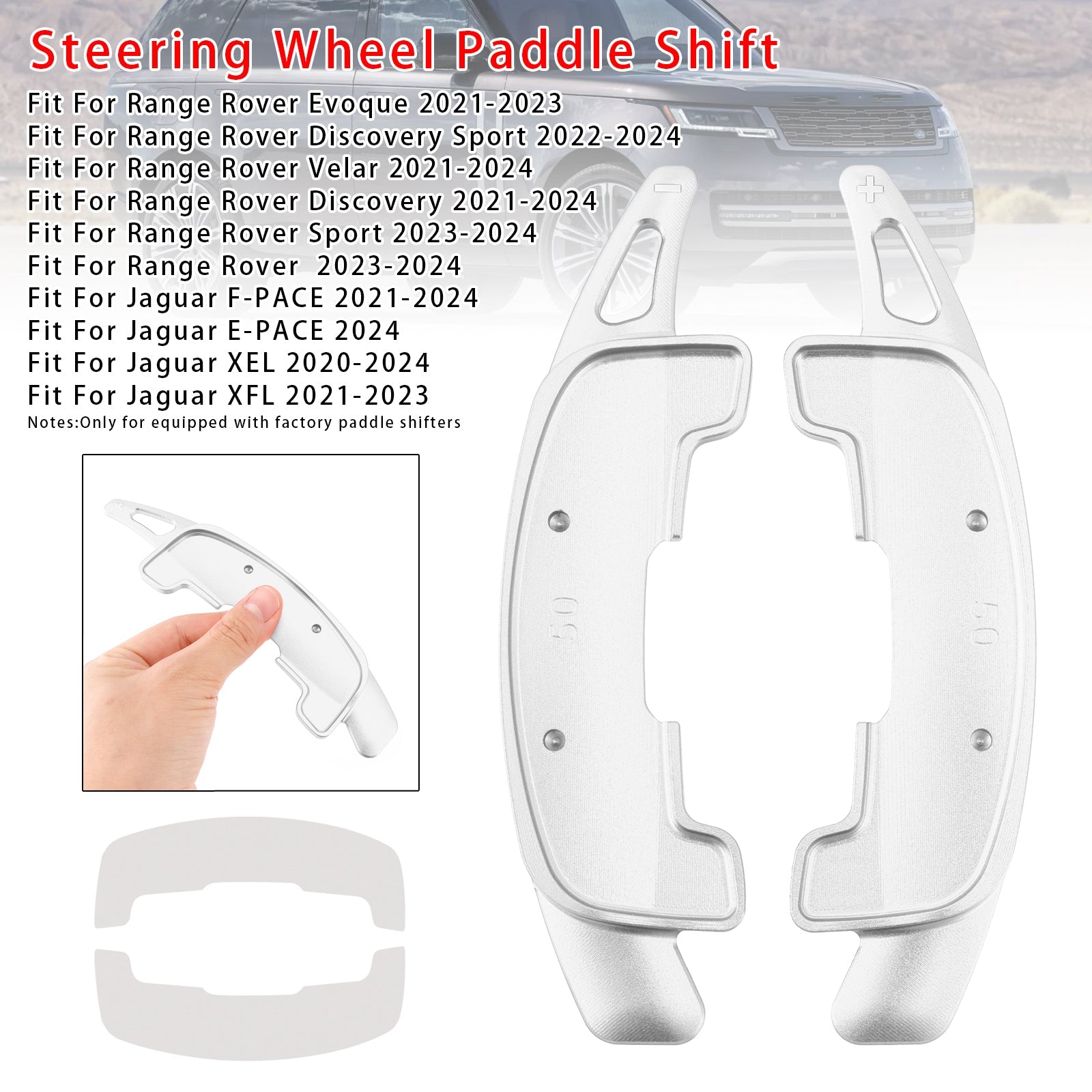 Nopeudenmuutoskuormalaavien laajennus ohjauspyörä, alumiini, Range Rover Jaguarille