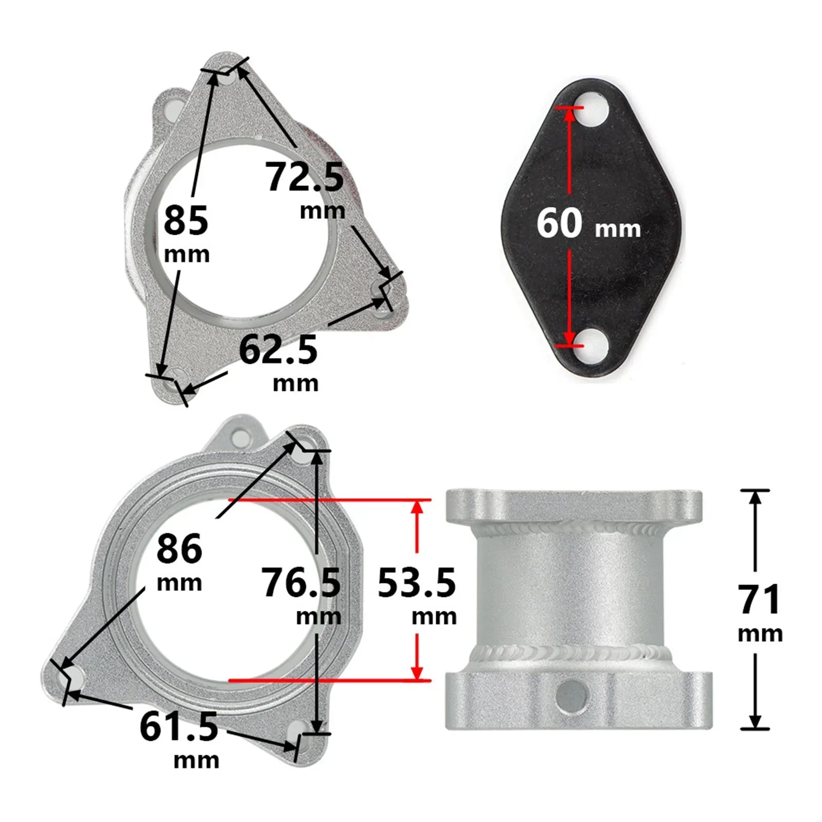 Kit de eliminación de válvula EGR para VW Golf Mk5 Skoda Seat Jetta para Audi 2.0 TDI