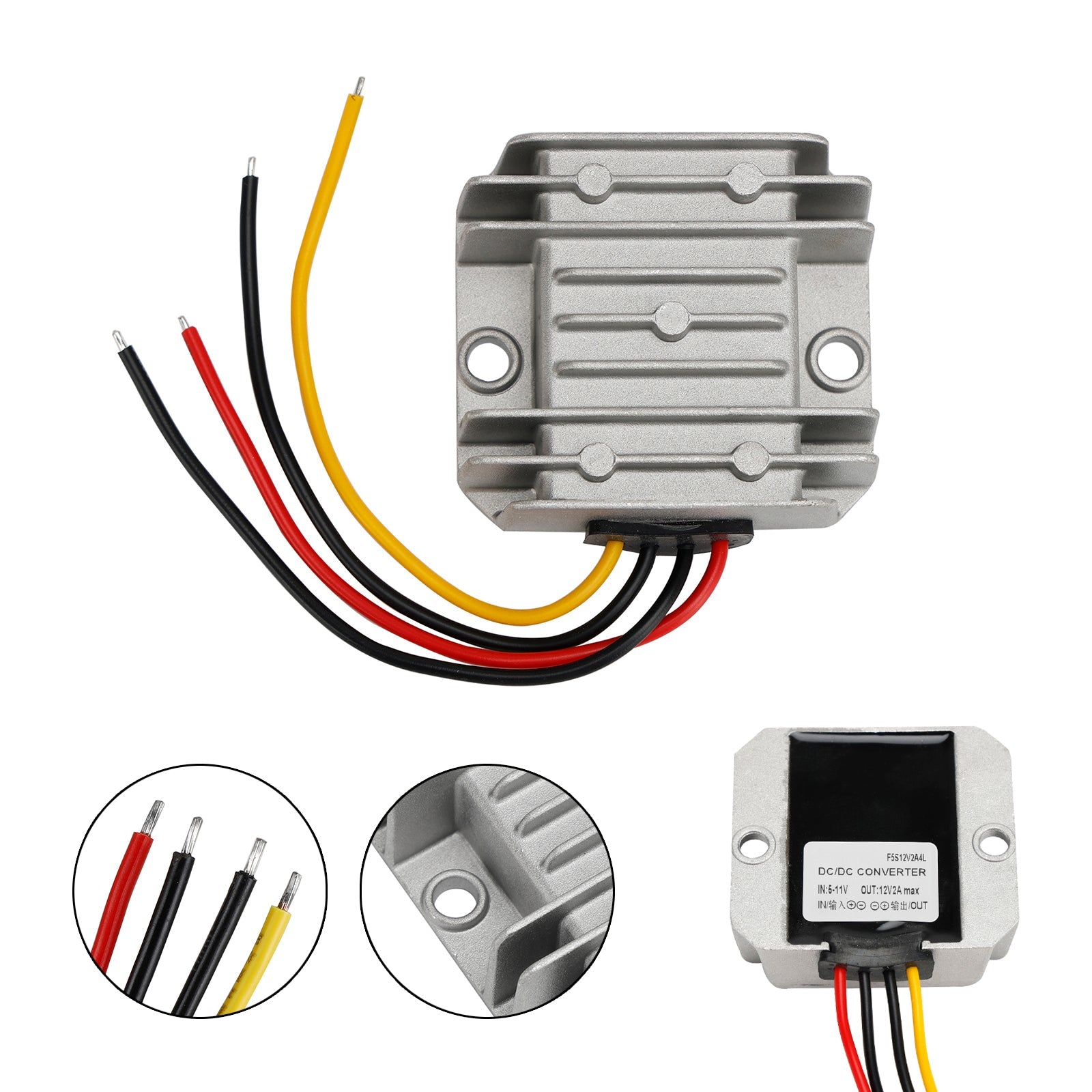Convertisseur régulateur d'alimentation élévateur DC-DC 6 V à 12 V 2 A 24 W étanche
