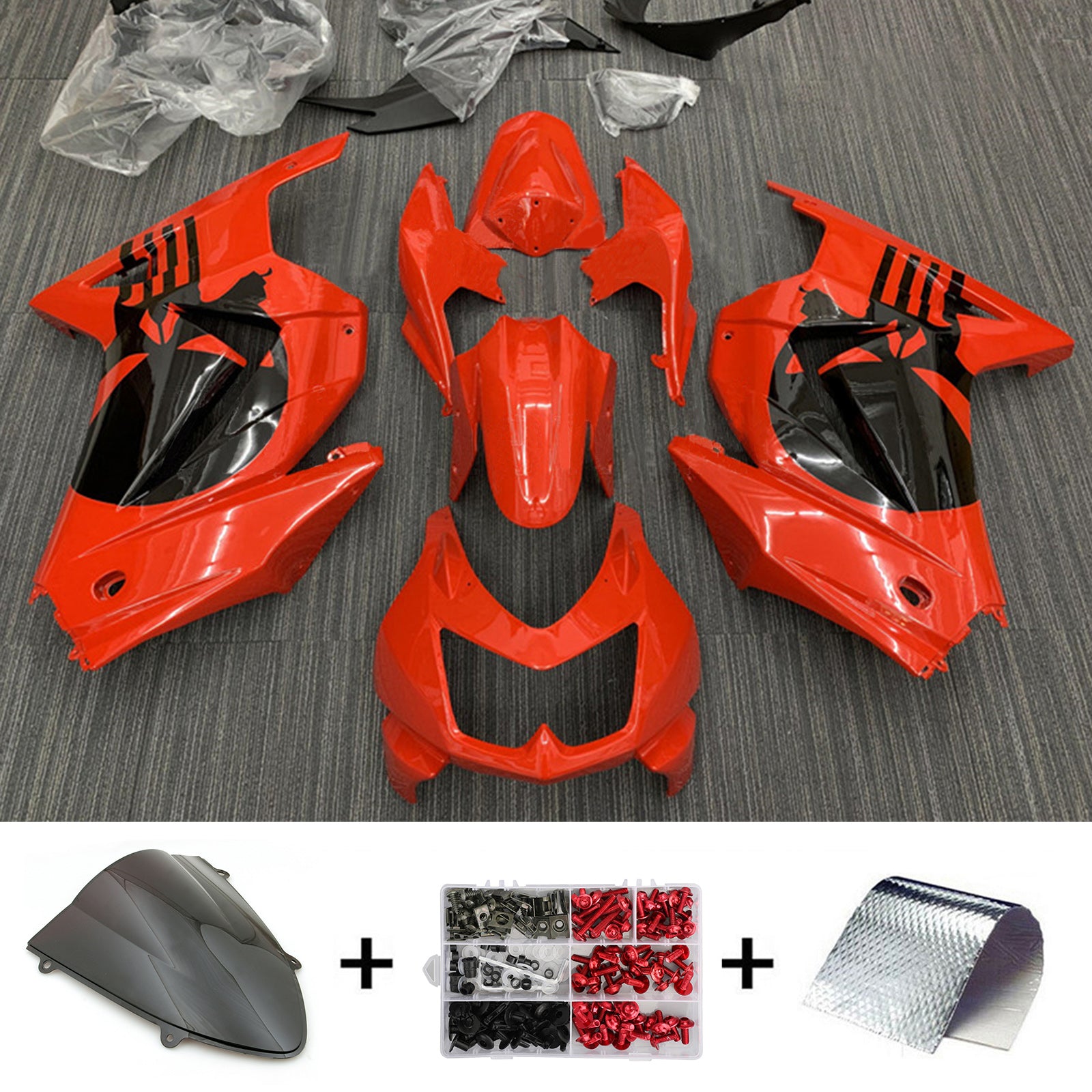 Kit de carénage injecté en plastique ABS pour Kawasaki EX250 Ninja250R 2008-2012