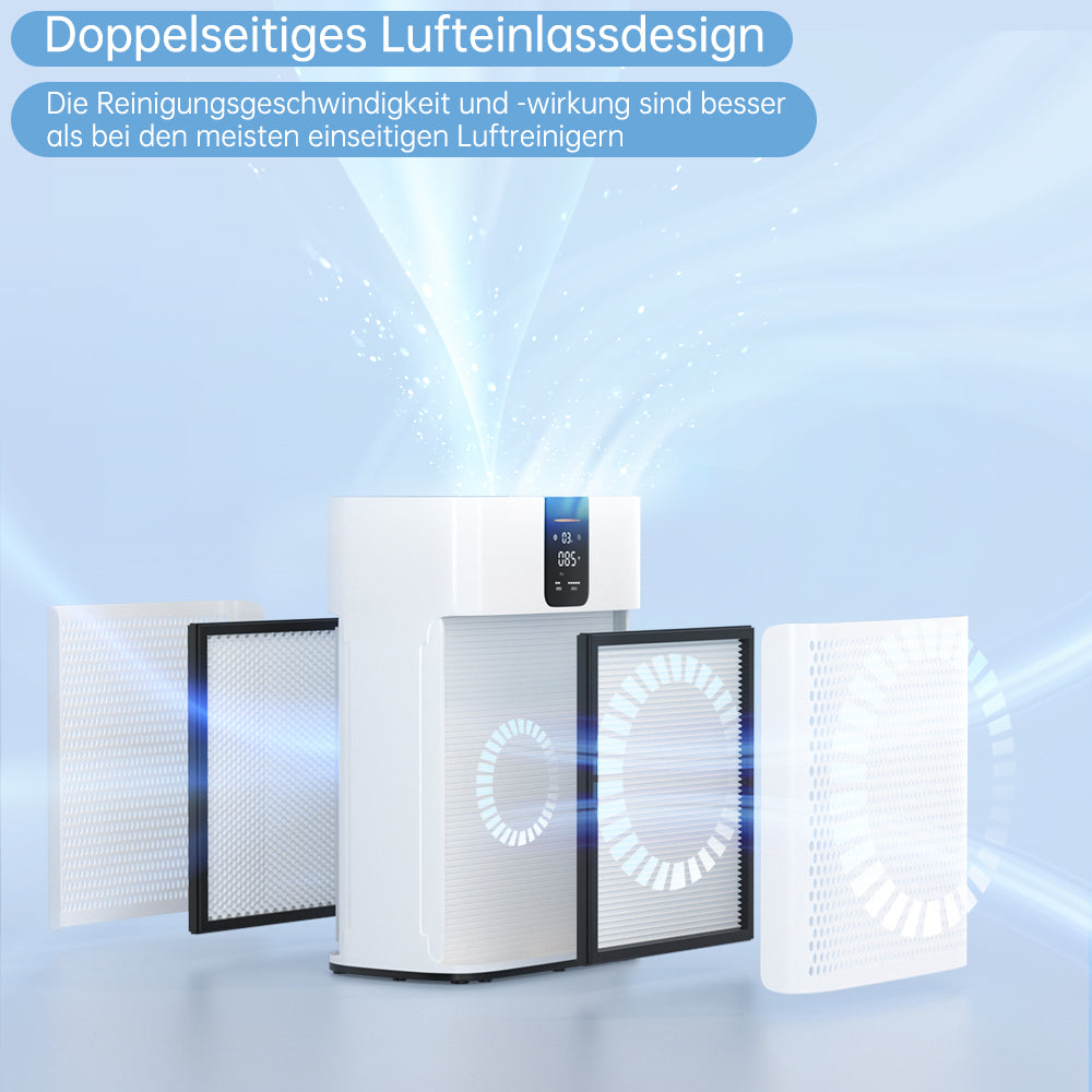 Tiho in pametno z aplikacijo za hišne dlake & Čistilec zraka za prah za dom – HEPA