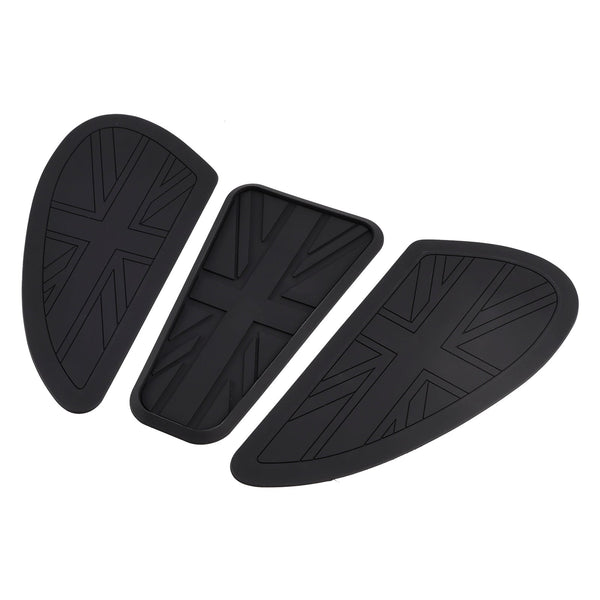 3x Ginocchiere Union Jack Per Serbatoio Bonneville T100/T120/Bobber – Gomma Resistente, Antigraffio, Con Adesivo Separato, Proteggi La Tua Moto Con Stile