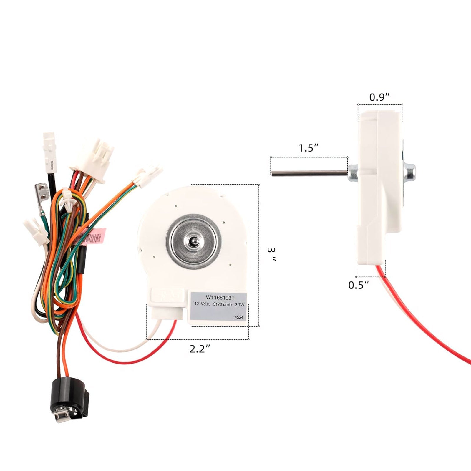 Maytag jääkaapin höyrystimen puhaltimen moottori PS16875930 W11661931  W11314192