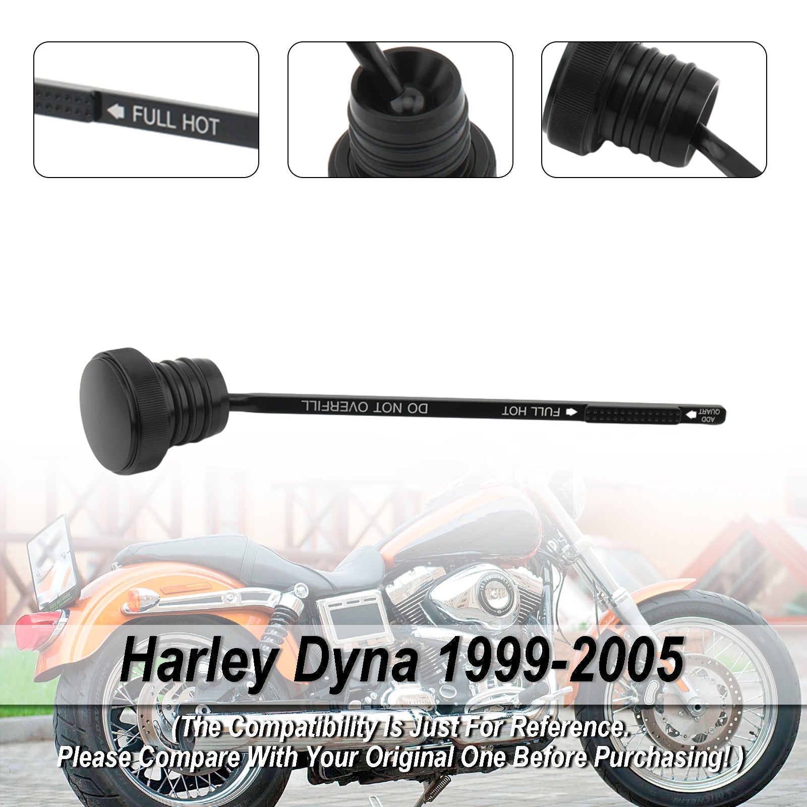 Tapa del tanque de medidor de aceite, 0710 Stopper-0150 para súper glidio FXDX FXDL DYNA 99-05