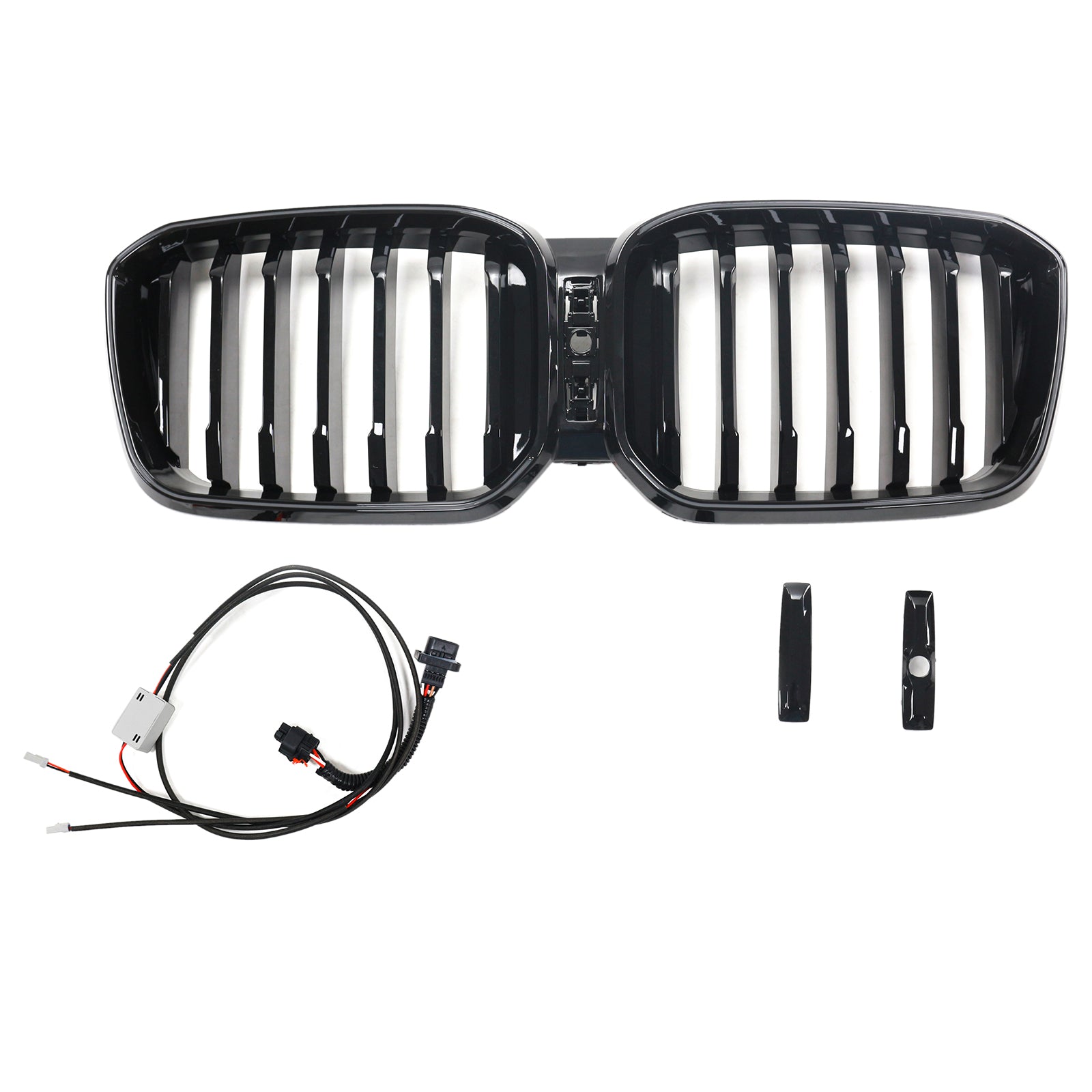 Bright Black Bumper-rooster met gat met gat voor camera voor BMW X3 G01 X4 G02 2022-2025