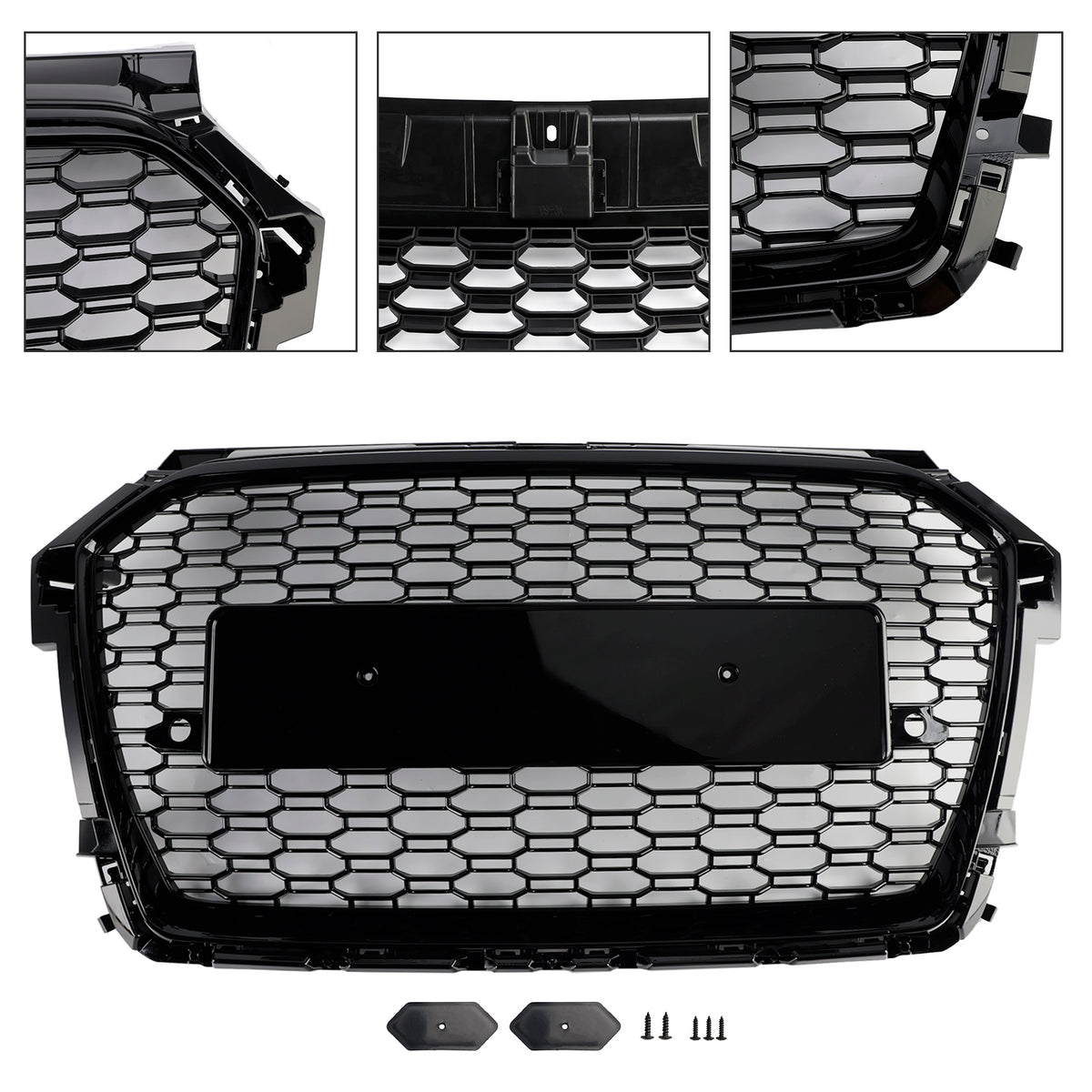 RS Style Honeycomb Bumper Grille Pour Audi A1 S1 8X Facelift 2016-2019 Black