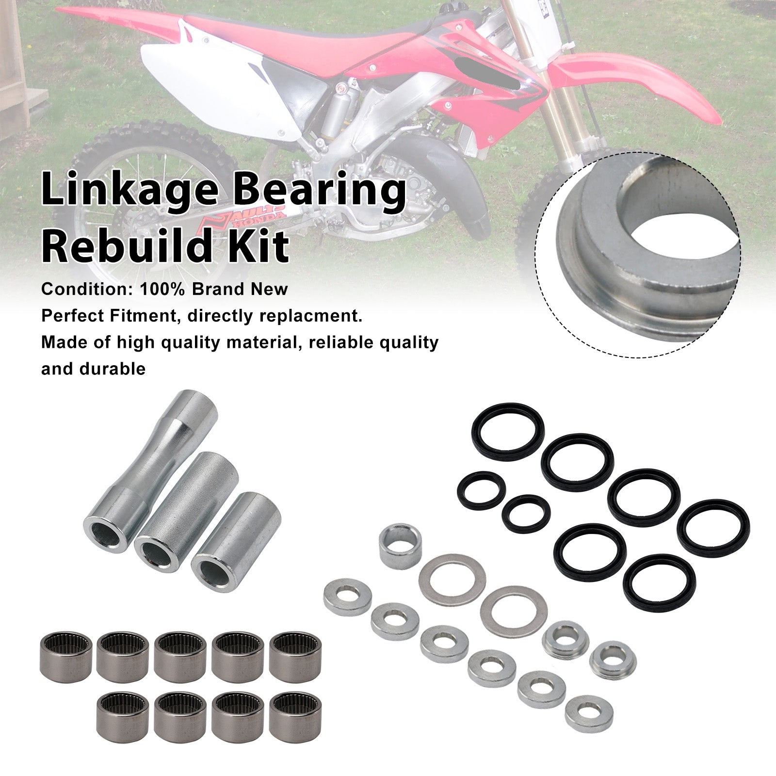 Kit de réparation de roulement de biellette LRK-H-169 pour Honda CR250R, CRF250X, CRF450R et CRF450X