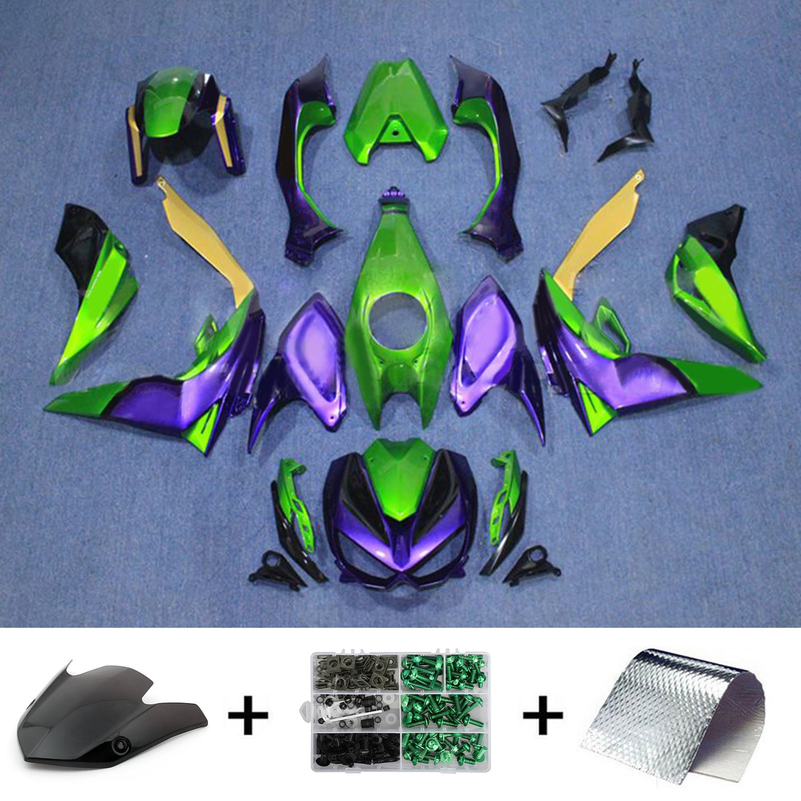 Kit de carénage en plastique ABS injecté compatible avec Kawasaki Z1000 2014-2017