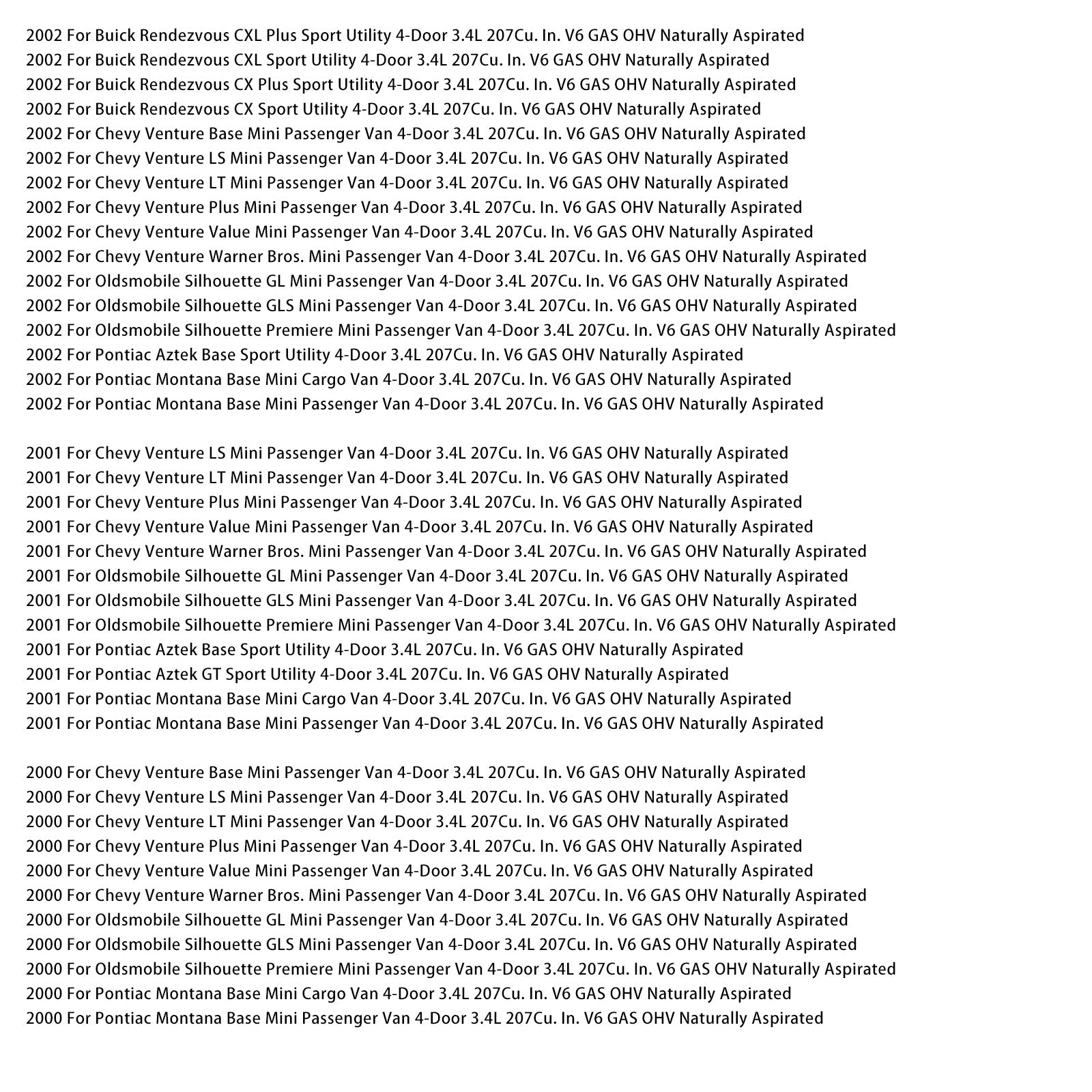 Corps de papillon des gaz pour Oldsmobile Silhouette 2000-2004, référence 12595275