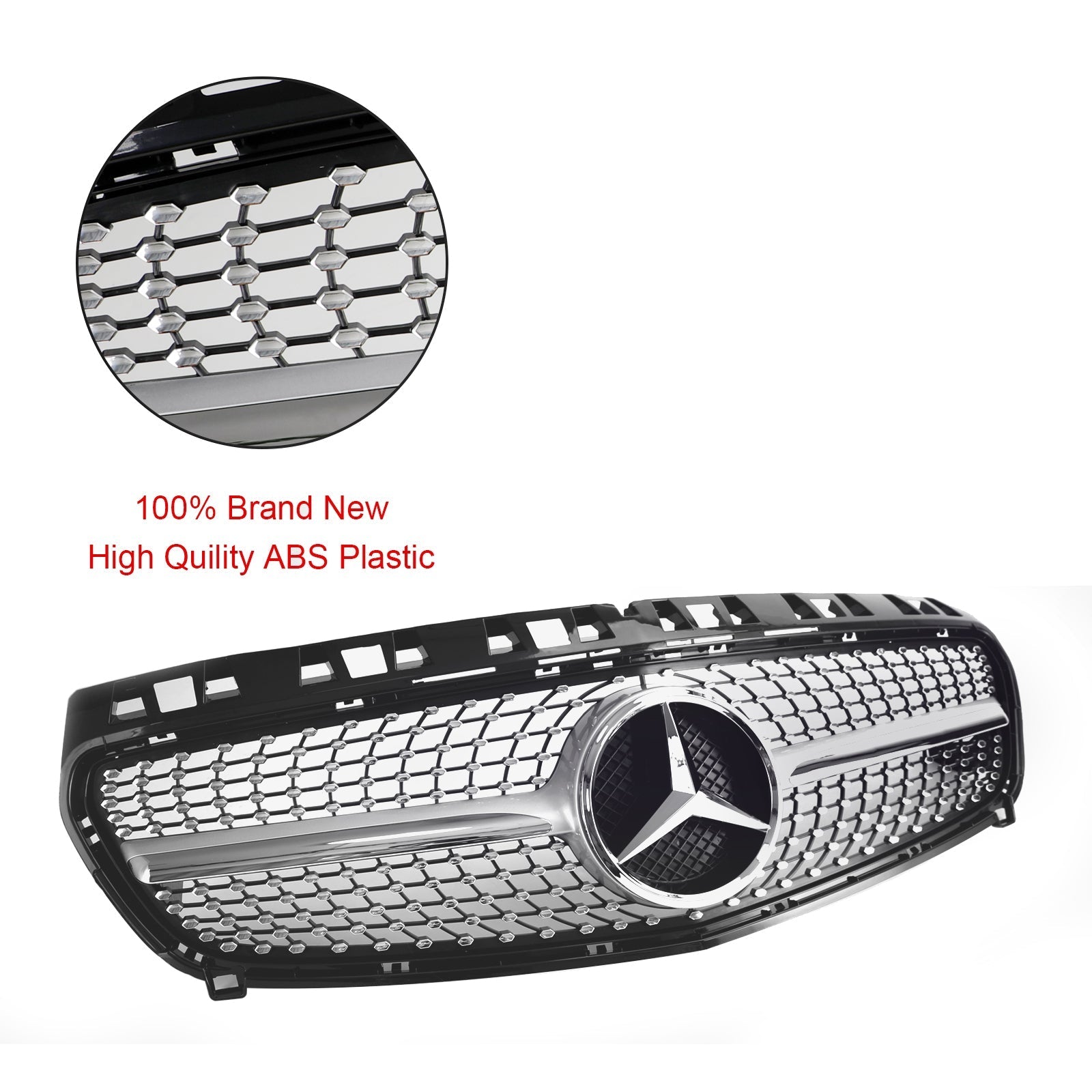 Grille de pare-chocs avant noire brillante pour Mercedes Benz Classe A W176 2013-2015