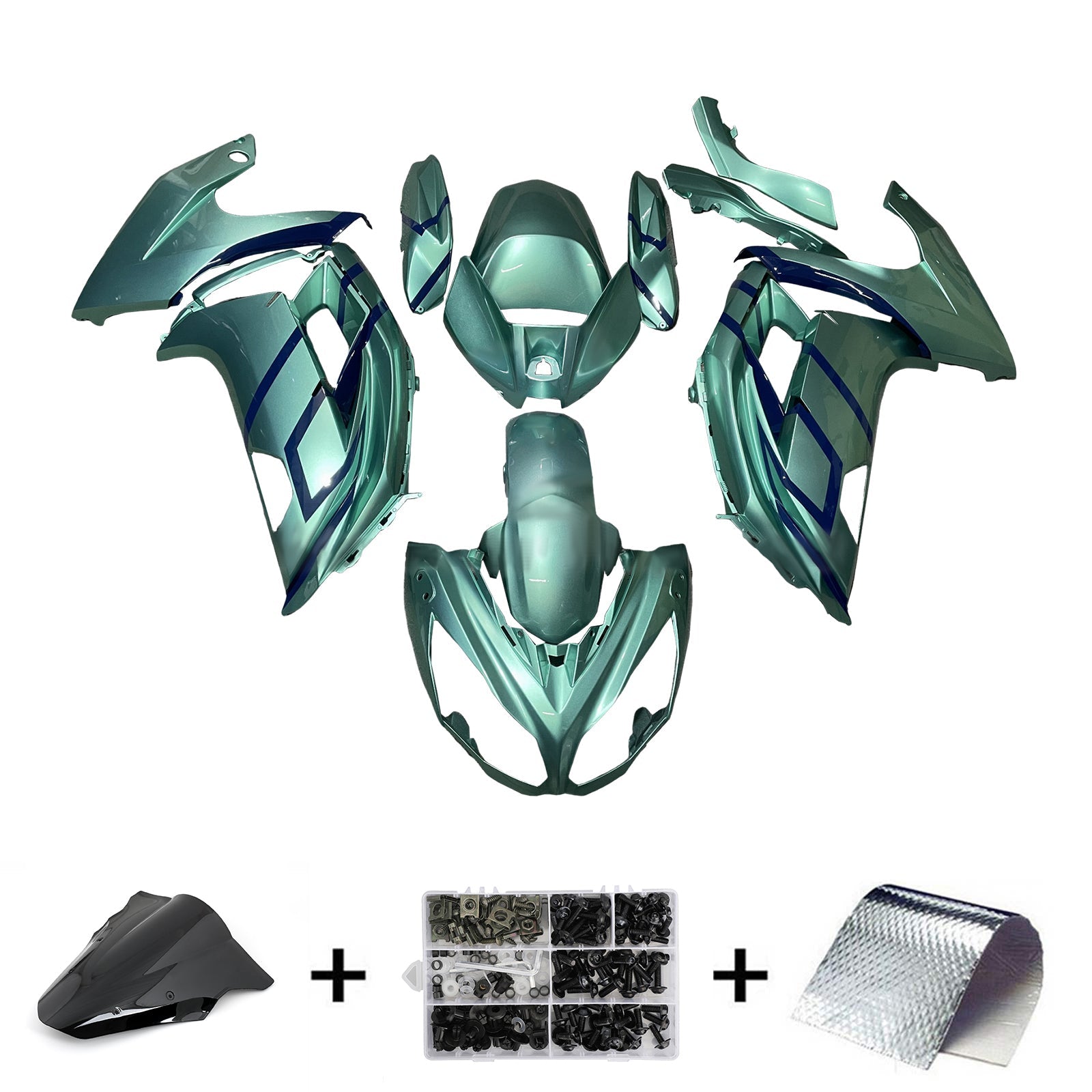 Kit di carenatura a iniezione, corpo in plastica ABS per Kawasaki ER-6F Ninja650 2012-2016