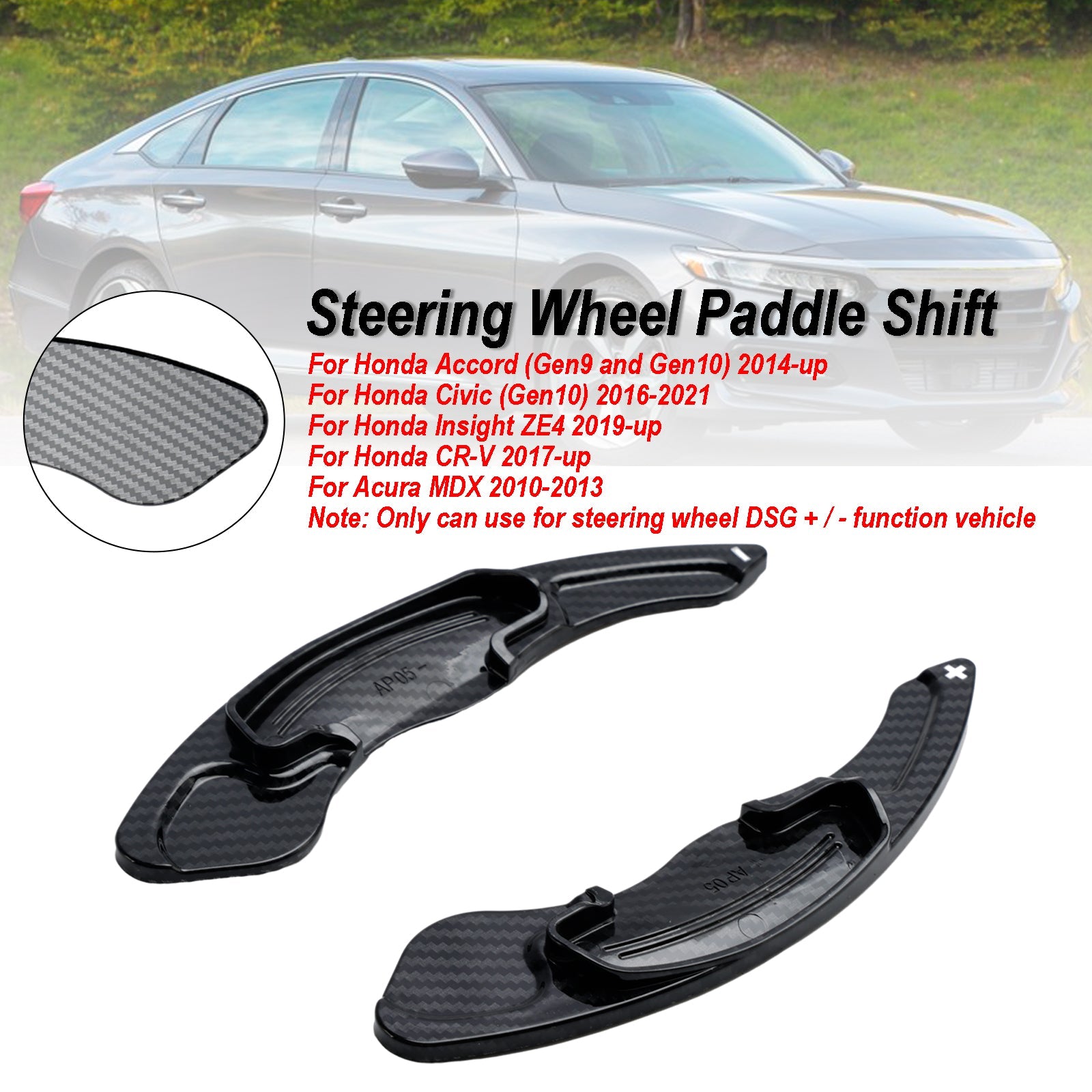 2 szt. Przedłużenia manetek zmiany biegów w kierownicy dla Honda Accord 2014-2019
