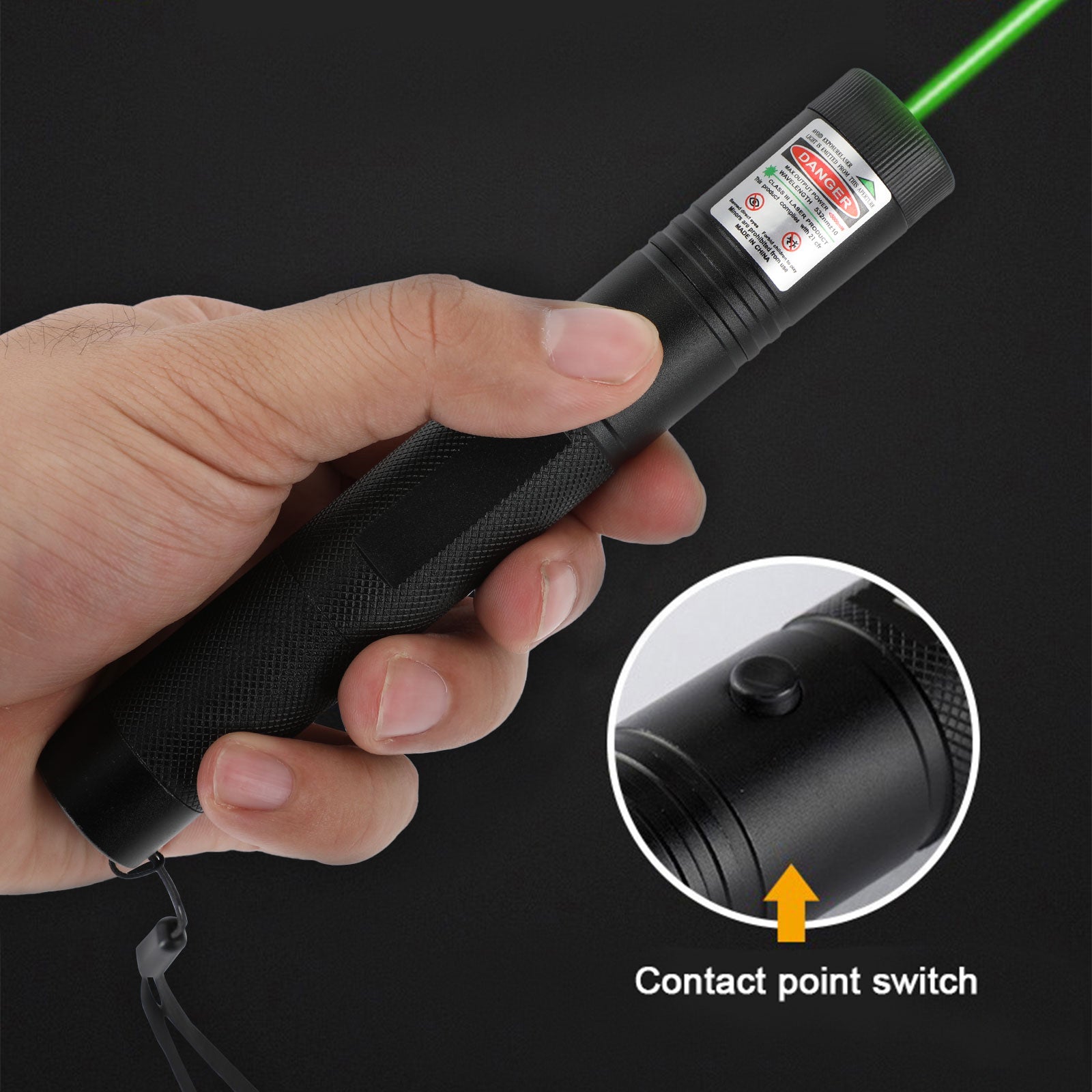 500Mile 532nm 303 Green Laser Pointer Visible Beam Light Lazer Pen+18650+Charger