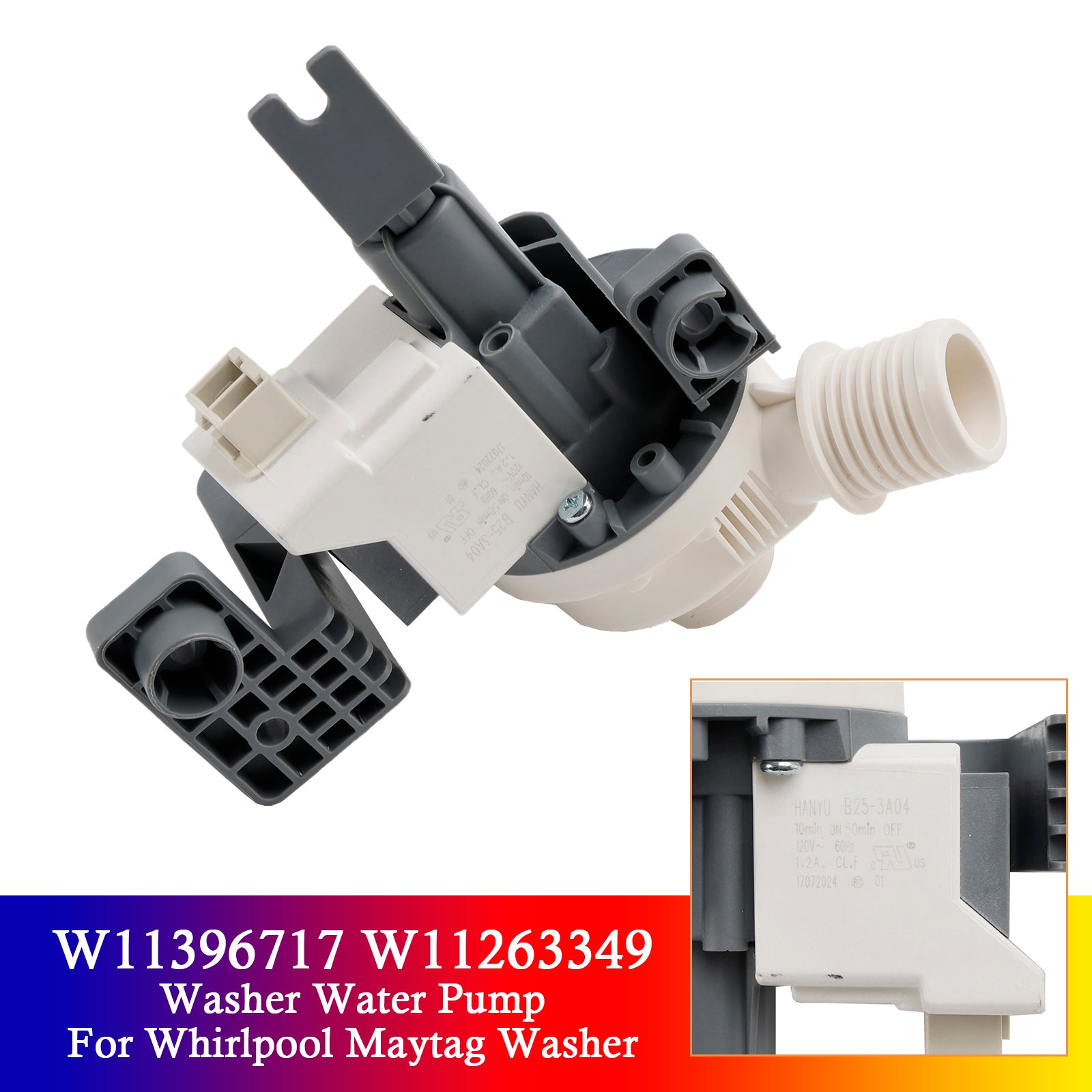 W11396717 W11263349 Pompe à eau pour laveuse Whirlpool Maytag