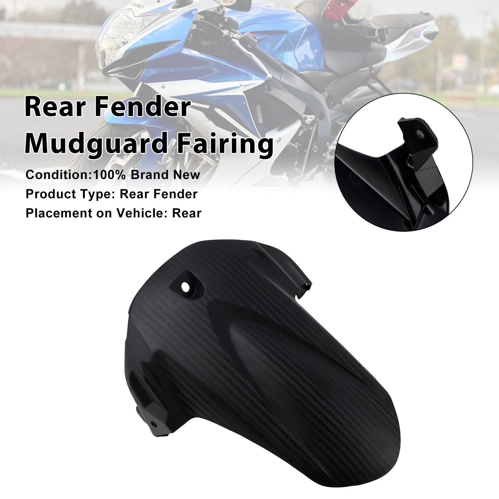Garde-boue arrière pour Suzuki GSX-R600 2011-2025