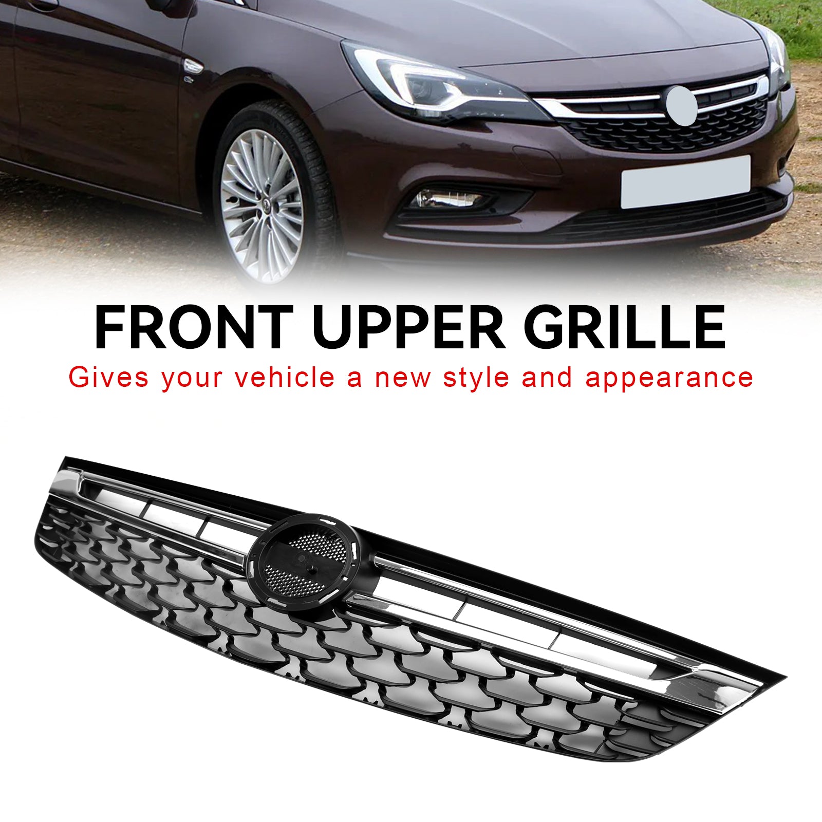 Black Chrome Front Bumper Grill Grille pour Opel Astra K 2015-2019 Facelift