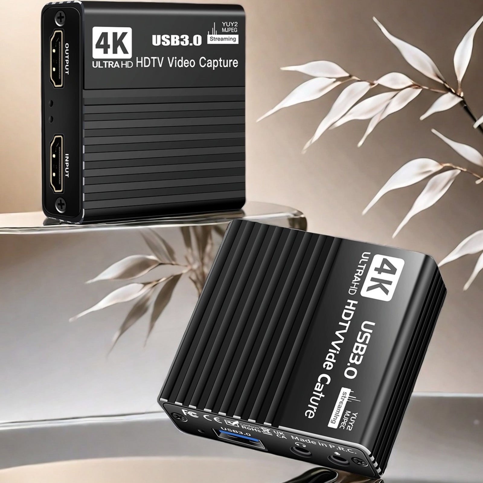 Carte de capture vidéo USB 3.0 Boîtier d'enregistrement HDMI 4K Microphone de diffusion en direct de jeu