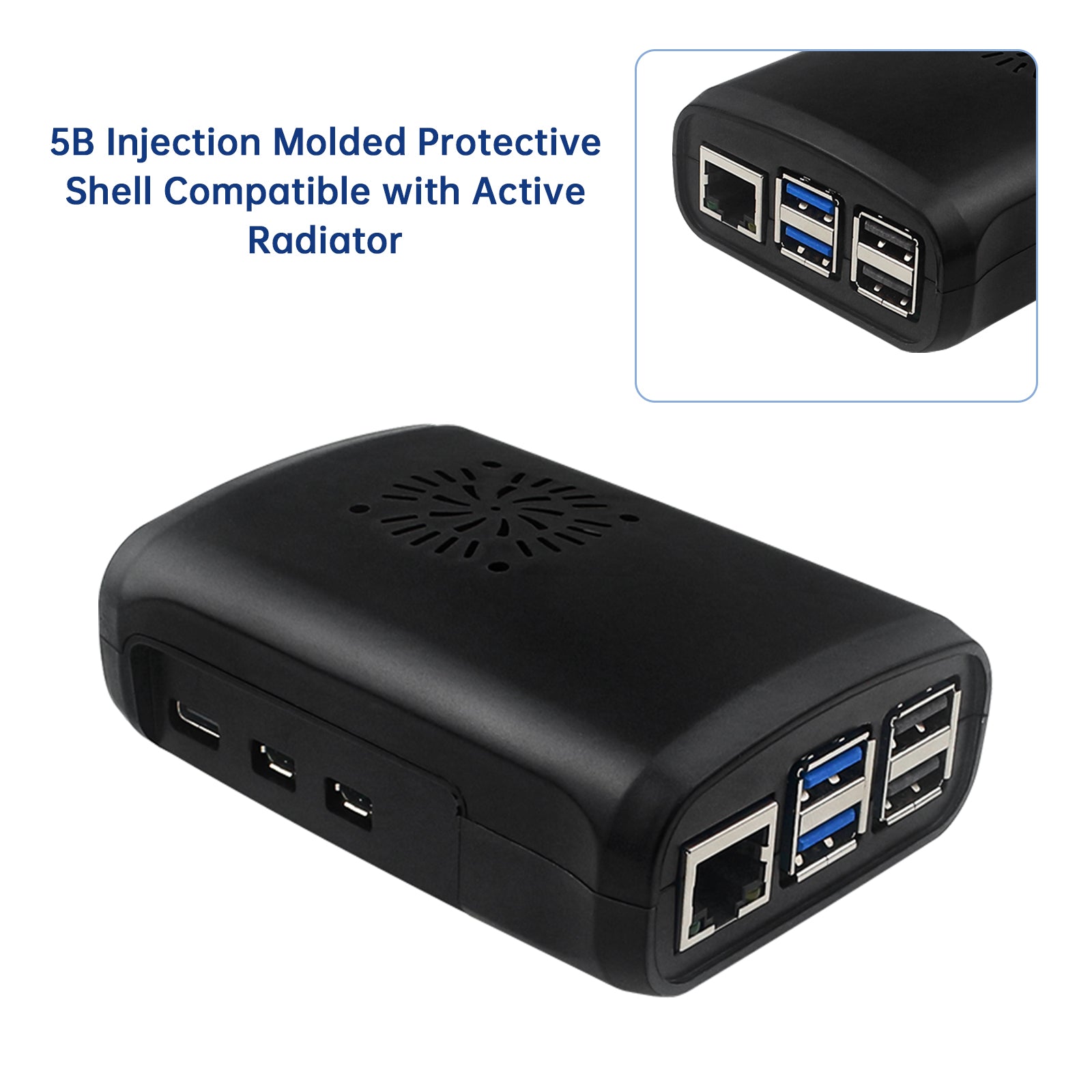 Beschermingsschaal gegoten door ABS -injectie voor frambozen PI5/5B met actieve radiator