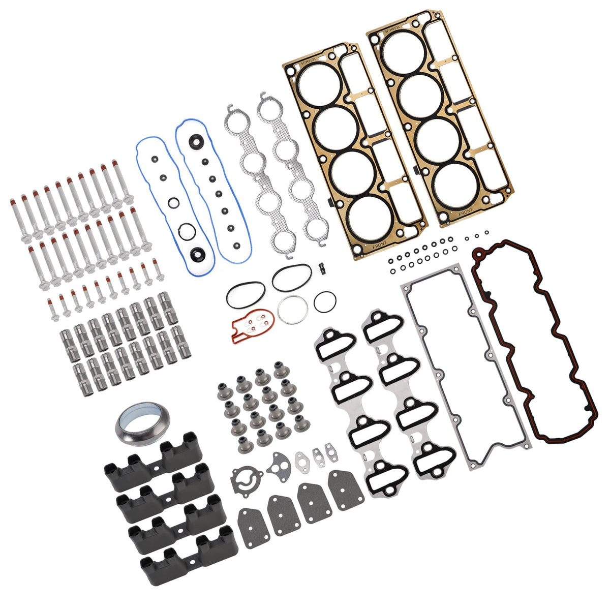 Kit de poussoirs de soupapes (HT2148) pour GMC Sierra 1500 4.8L 294CID V8 OHV (sans AFM), comprenant joint de culasse, boulons de culasse et guides.