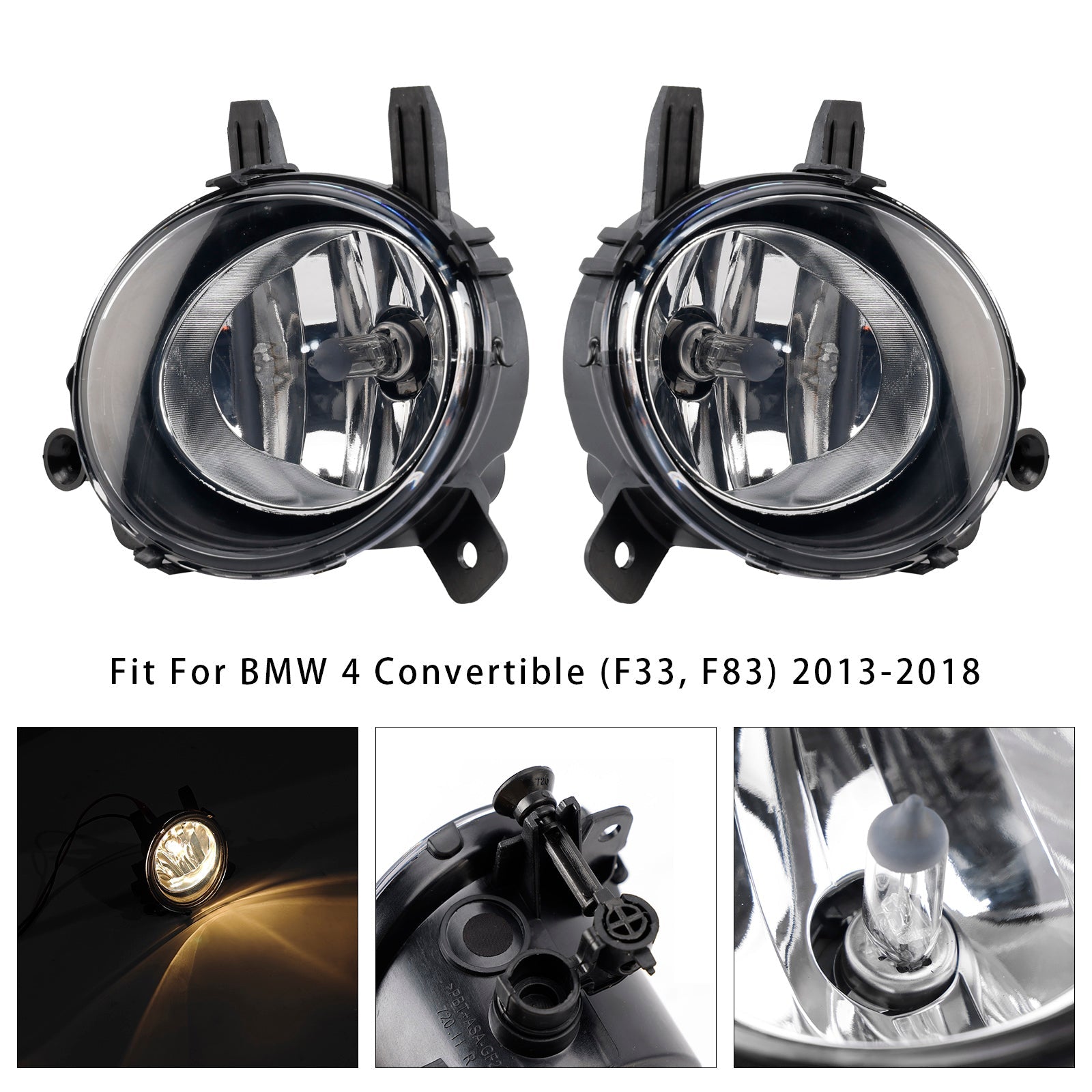 Par de luces antiniebla delanteras con bombillas para BMW F20 F21 F30 F31 F80 2011-2019
