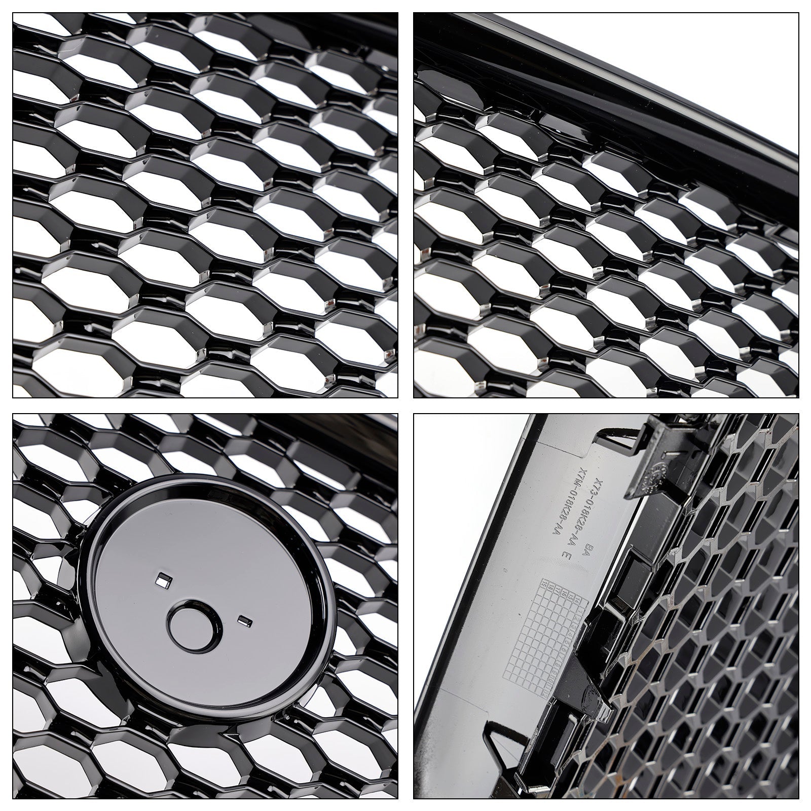 Etupuskurin ruudukko kiiltävässä mustassa hunajakennossa Jaguar XE: lle 2015-2018