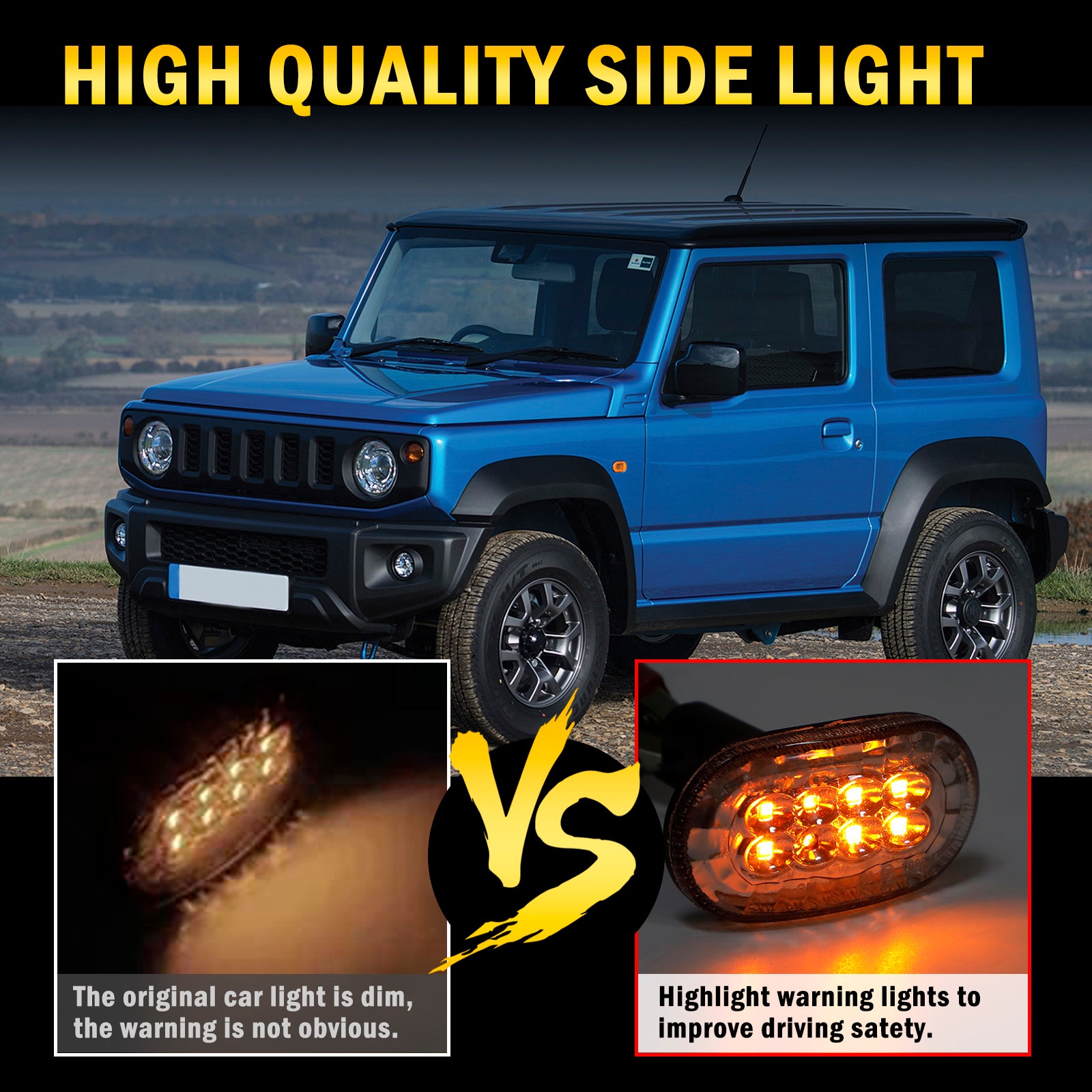 LPair of Side Marker Light Turn Signal Light Pour Suzuki Jimny JB64 JB74 Clear