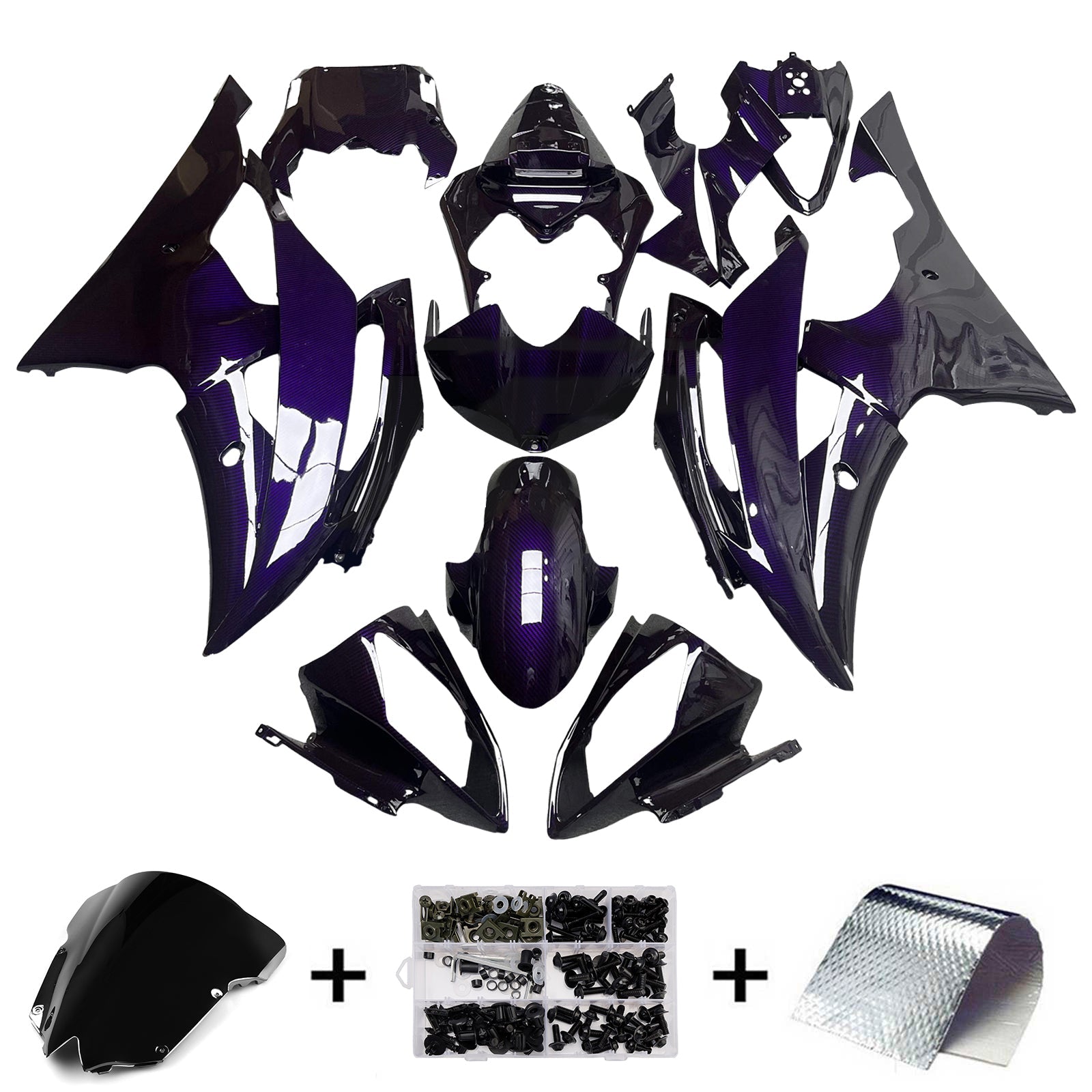 Kit de carénage injecté en plastique ABS pour Yamaha YZFR6 YZF-R6 2008-2016