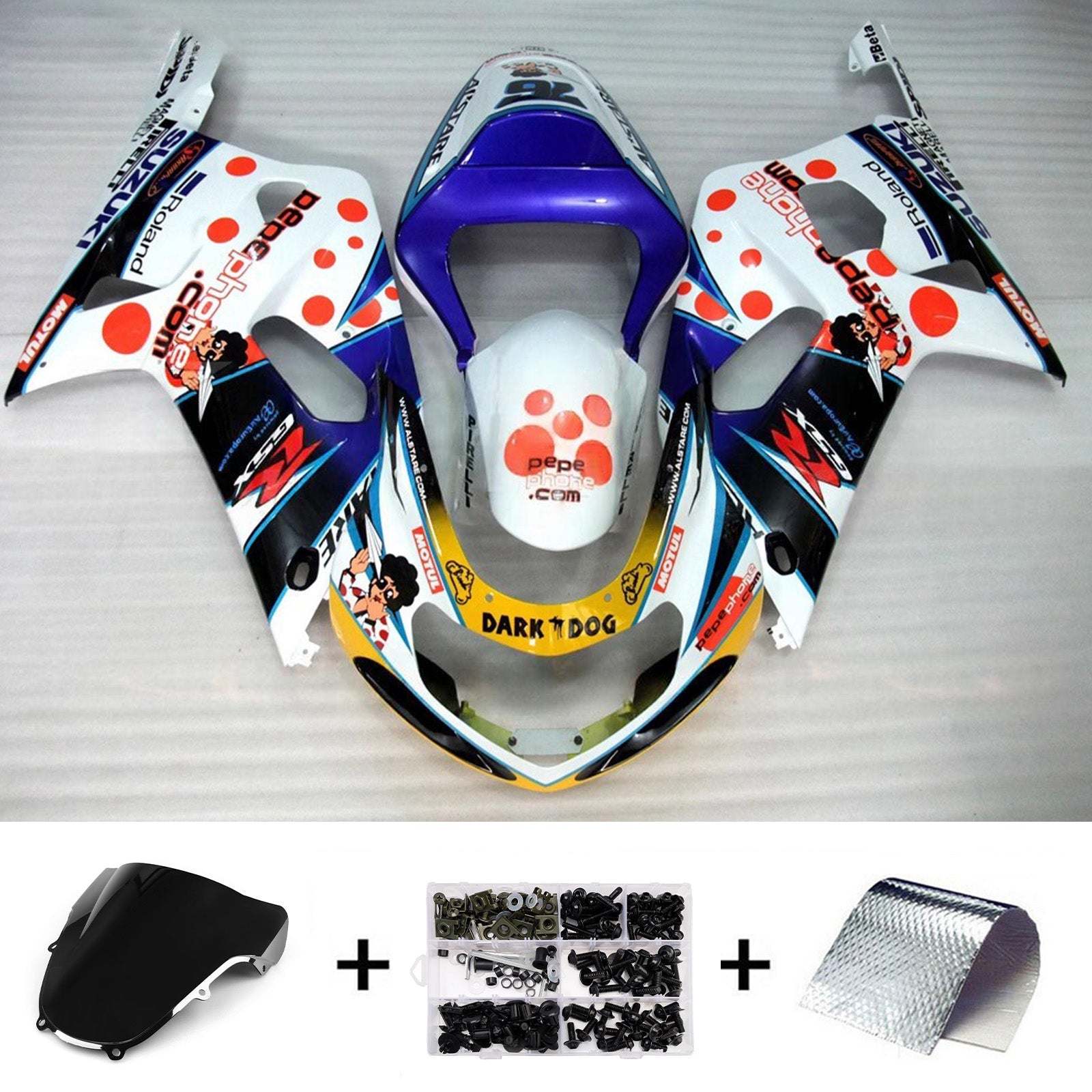 Kit de carénage injecté en plastique ABS pour Suzuki GSXR1000 2000-2002 K1 K2