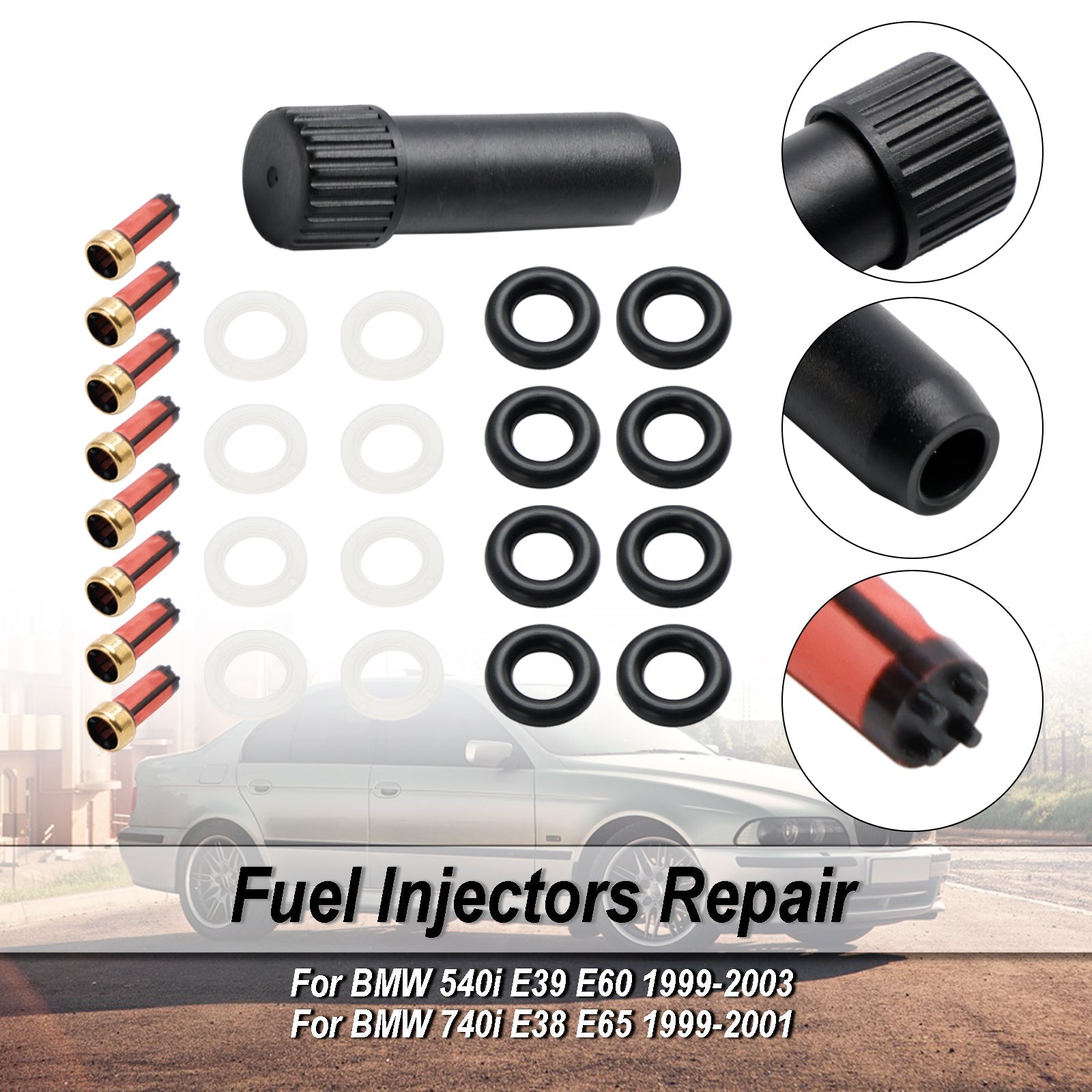 Kit de joint de réparation d'injecteur de carburant 0280155823 pour BMW 540i 740i 740iL V8 FJ754