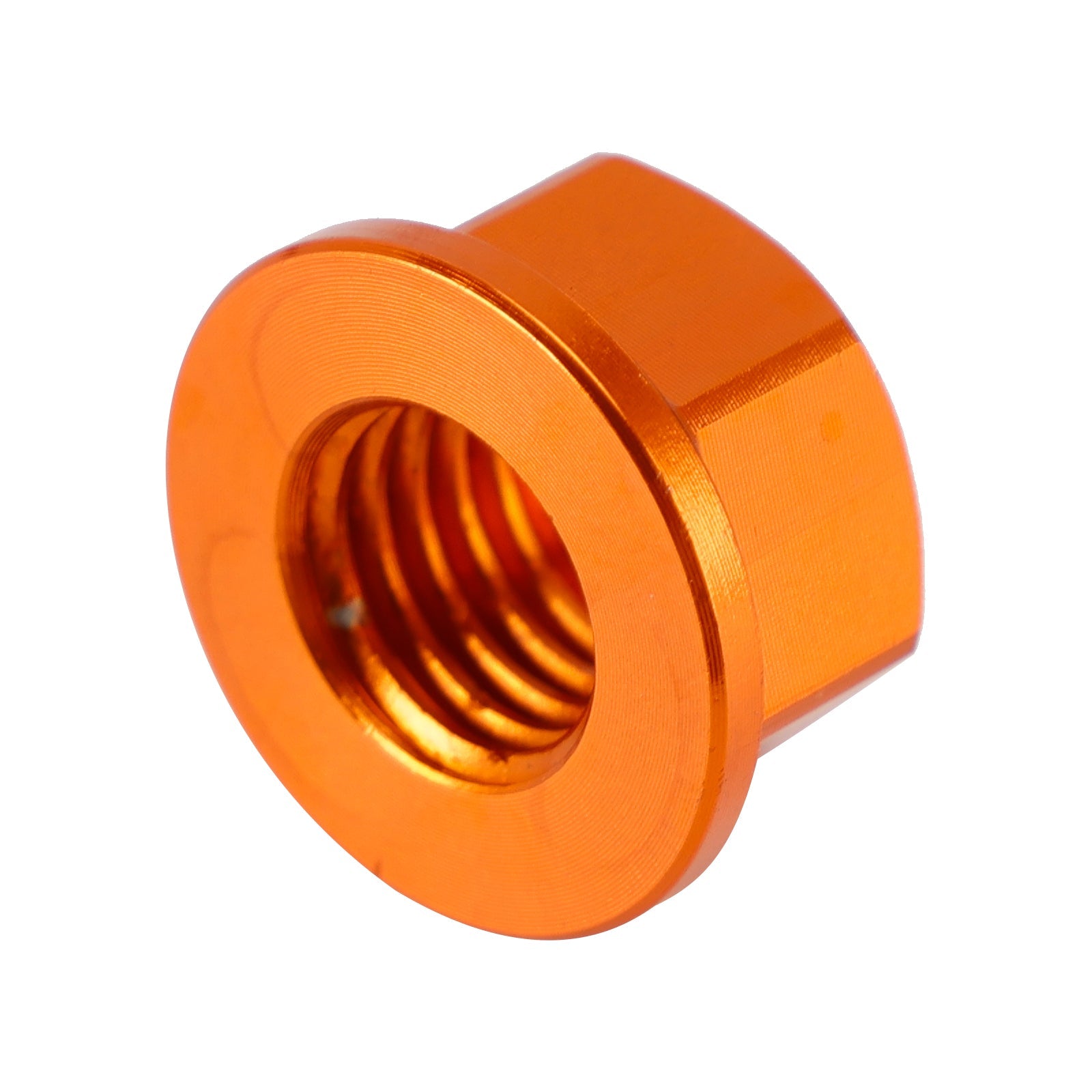 Juego de 6 tuercas de brida de piñón trasero de aluminio M10 x 1,5 mm naranja para motocicleta.