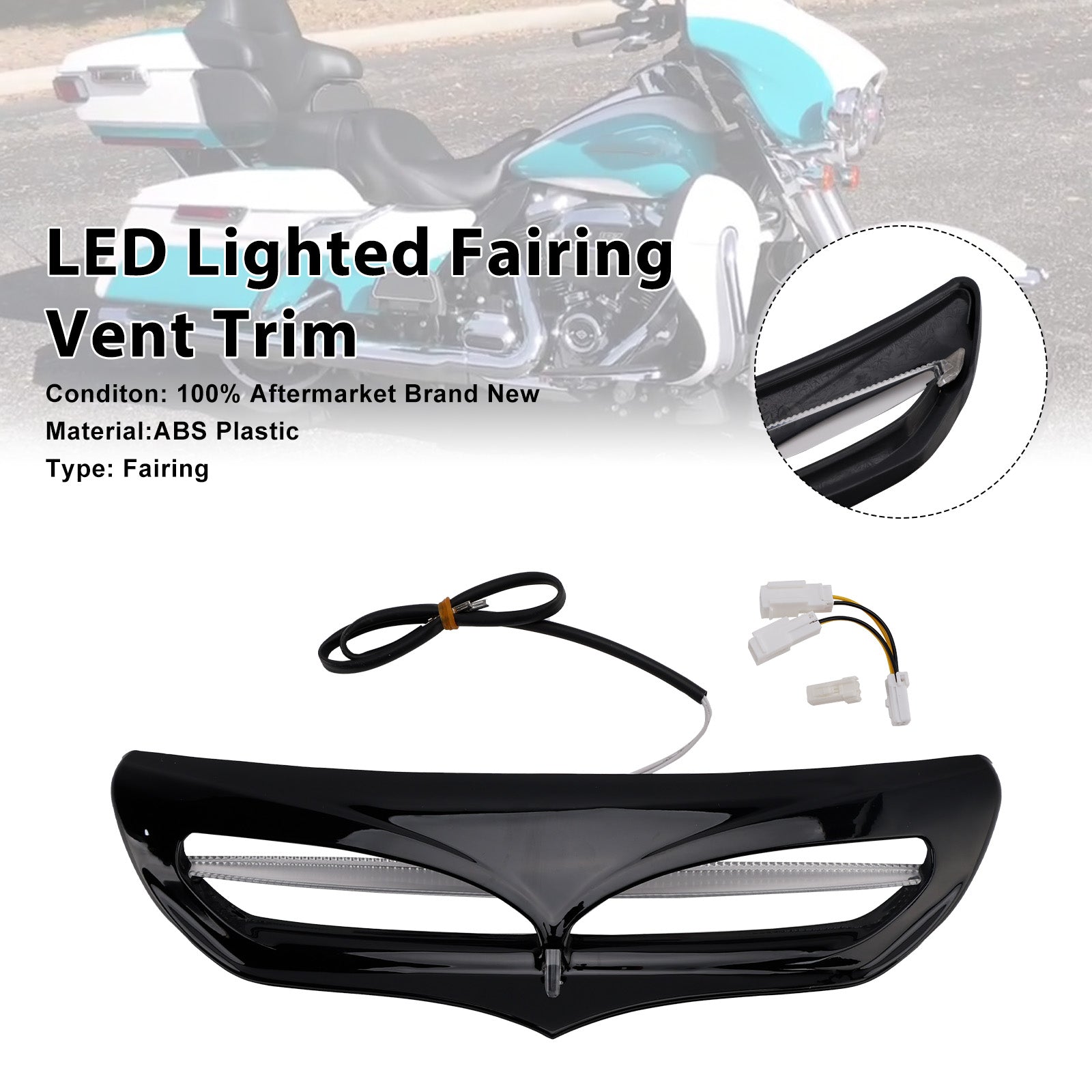 Podświetlana listwa wentylacyjna LED dla Electra Street Glide FLHTCU 2014-2022